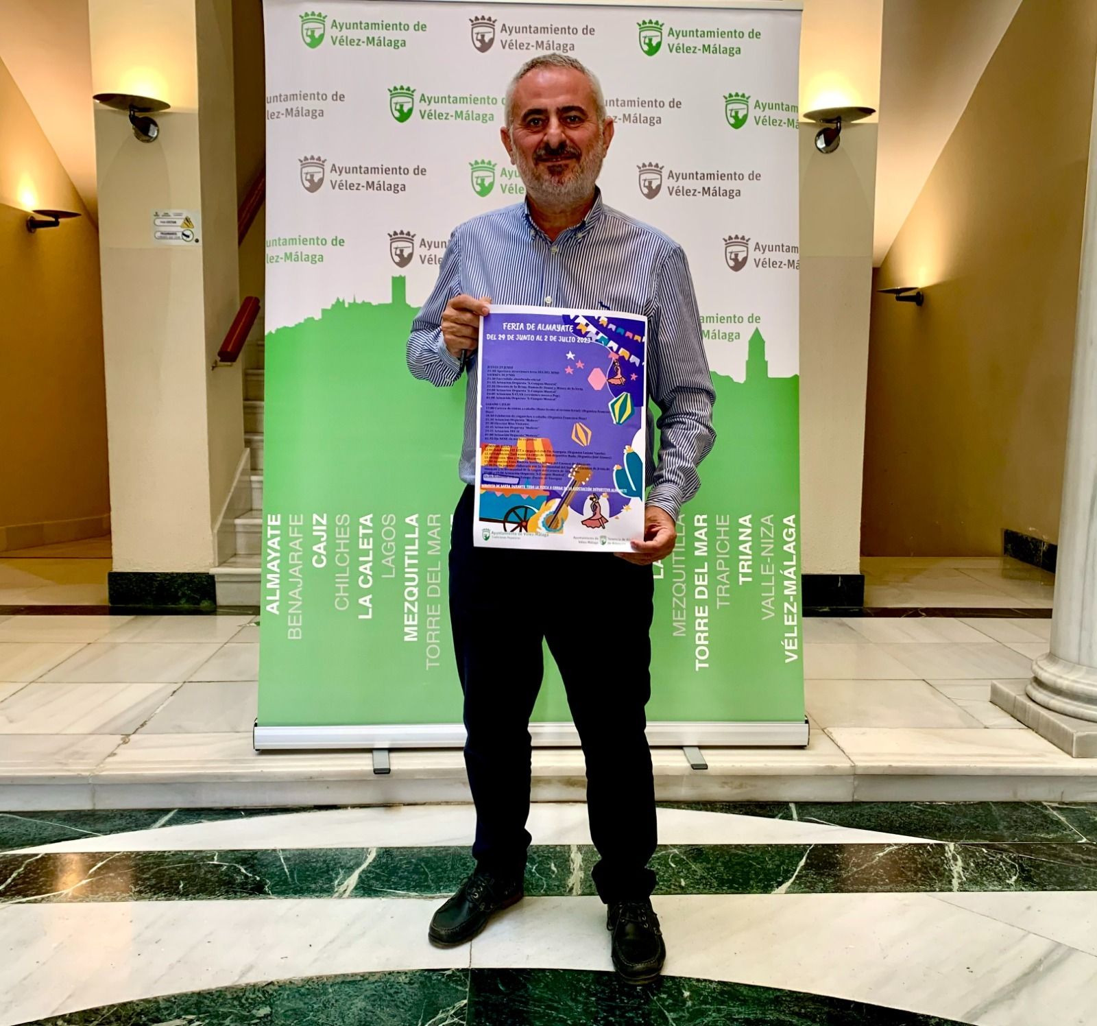 El teniente de alcalde del municipio, Jesús María Claros en la presentación de la Feria de Almayate 2023