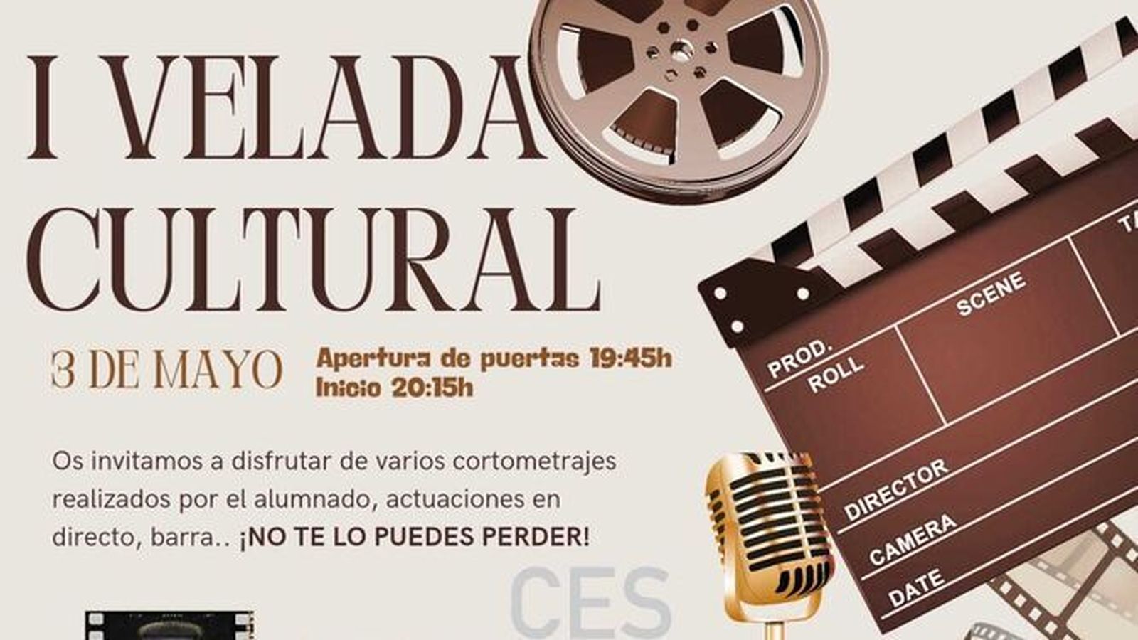 La I Velada Cultural se celebra este viernes, 3 de mayo.
