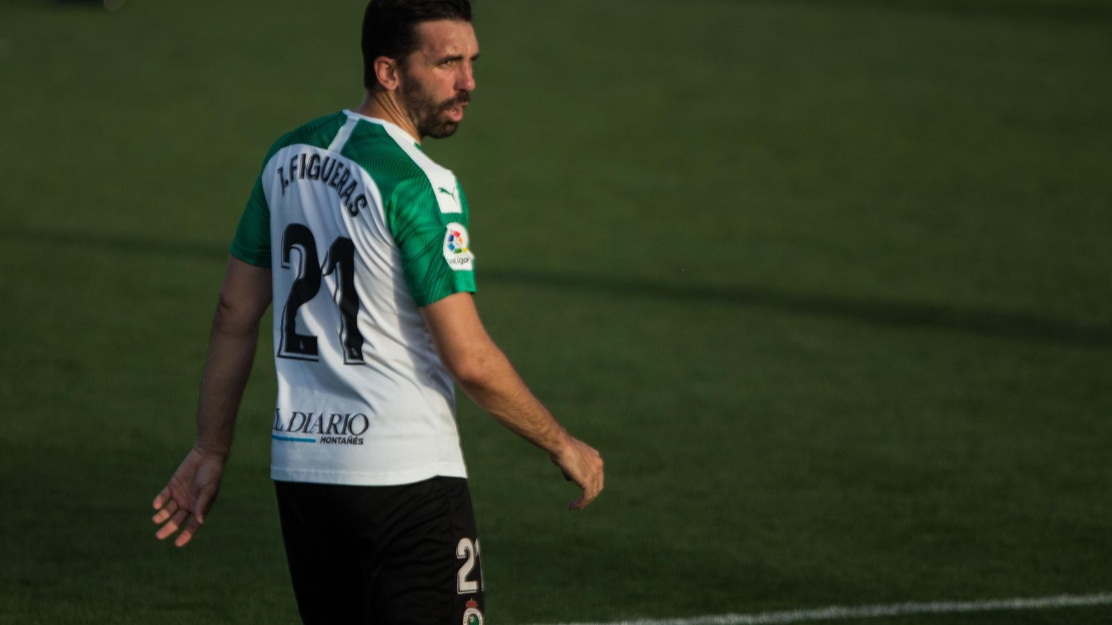 Jordi Figueras, durante un partido con el Racing Santander