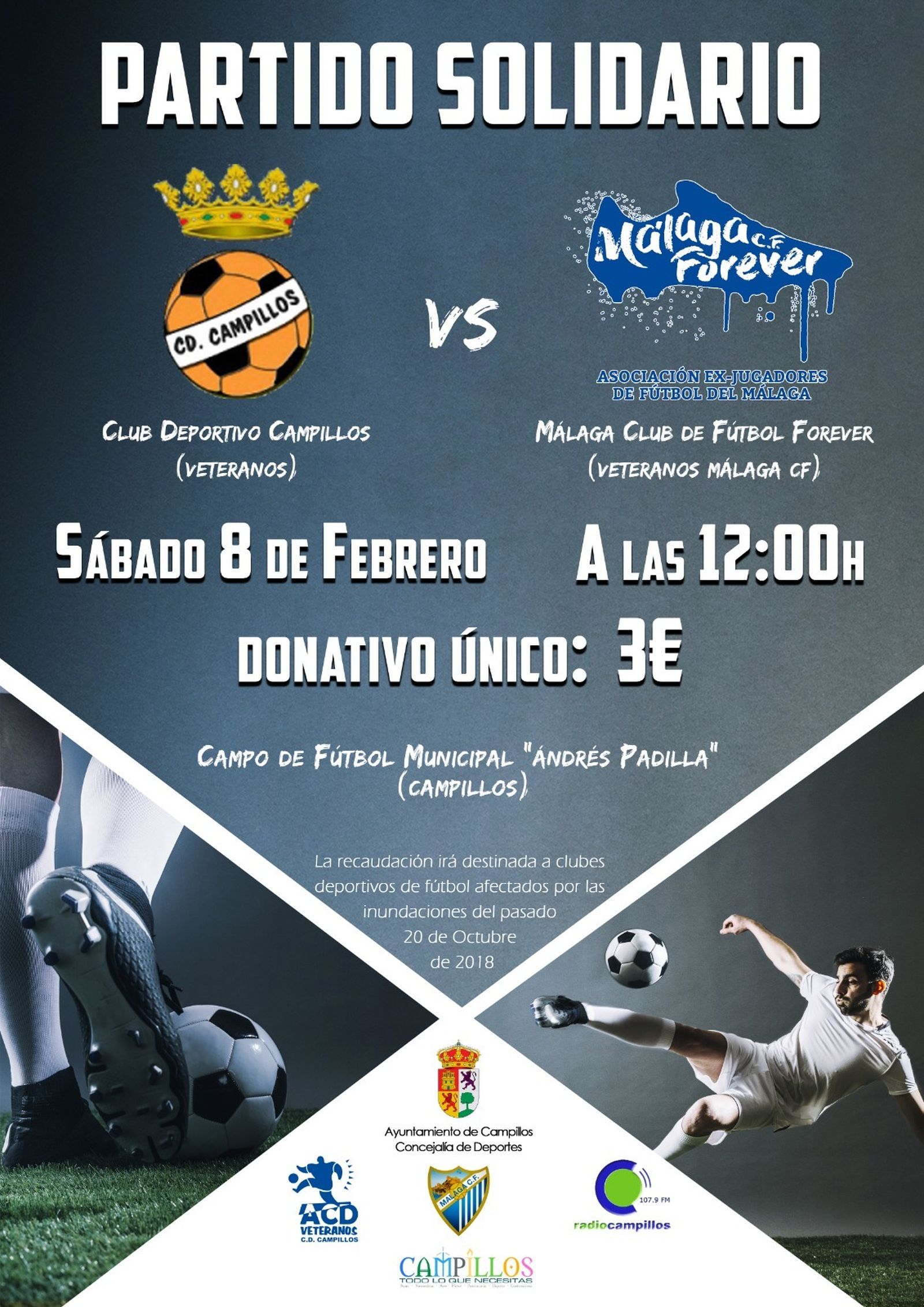 El partido benéfico entre Málaga CF Forever y el CD Campillos.