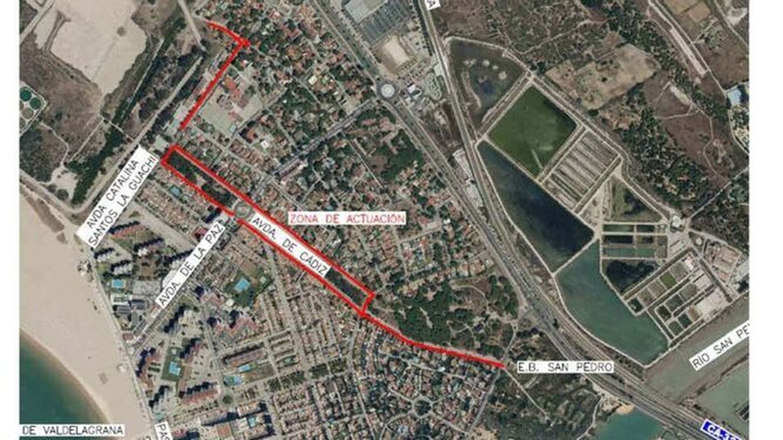 La zona donde se restituirá la red de abastecimiento.