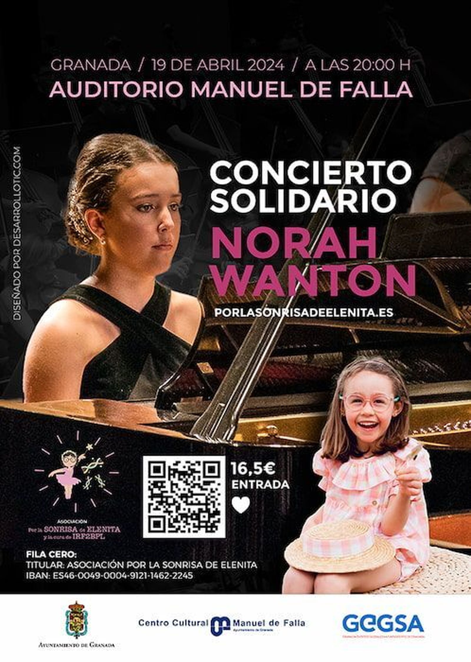 Cartel del concierto solidario "Por la Sonrisa de Elenita"