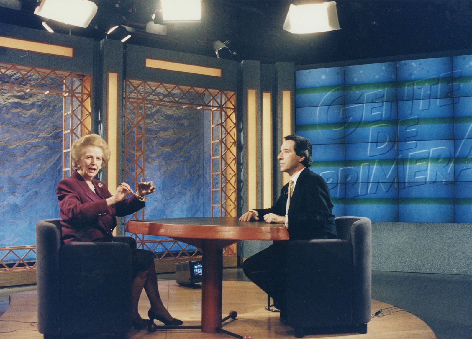 En un programa de entrevistas de La 1, con Margaret Thatcher