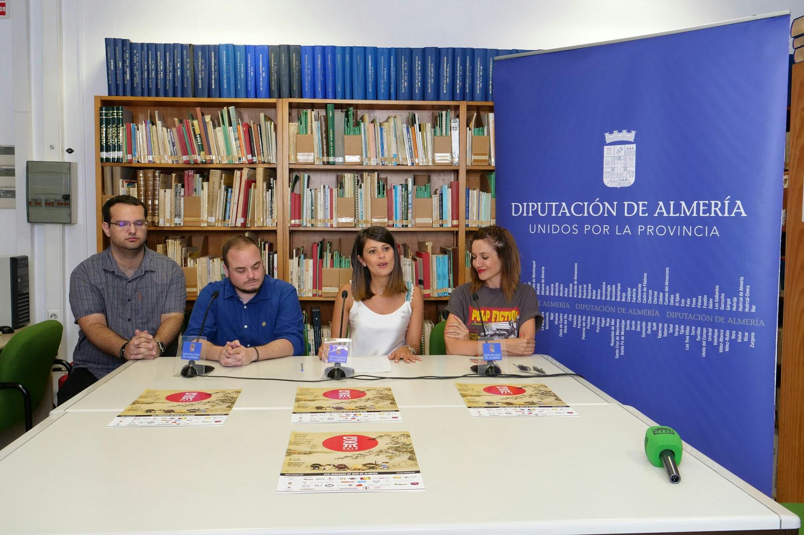 Luis Fernández, Eduardo Sánchez, Ángeles Martínez y Vanesa Lidueña en la presentación de las jornadas en la Diputación de Almería.