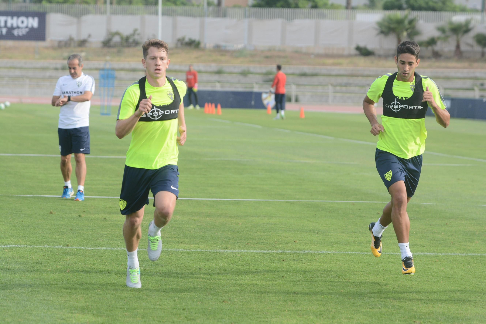 Rolón y Cecchini, en un entrenamiento.