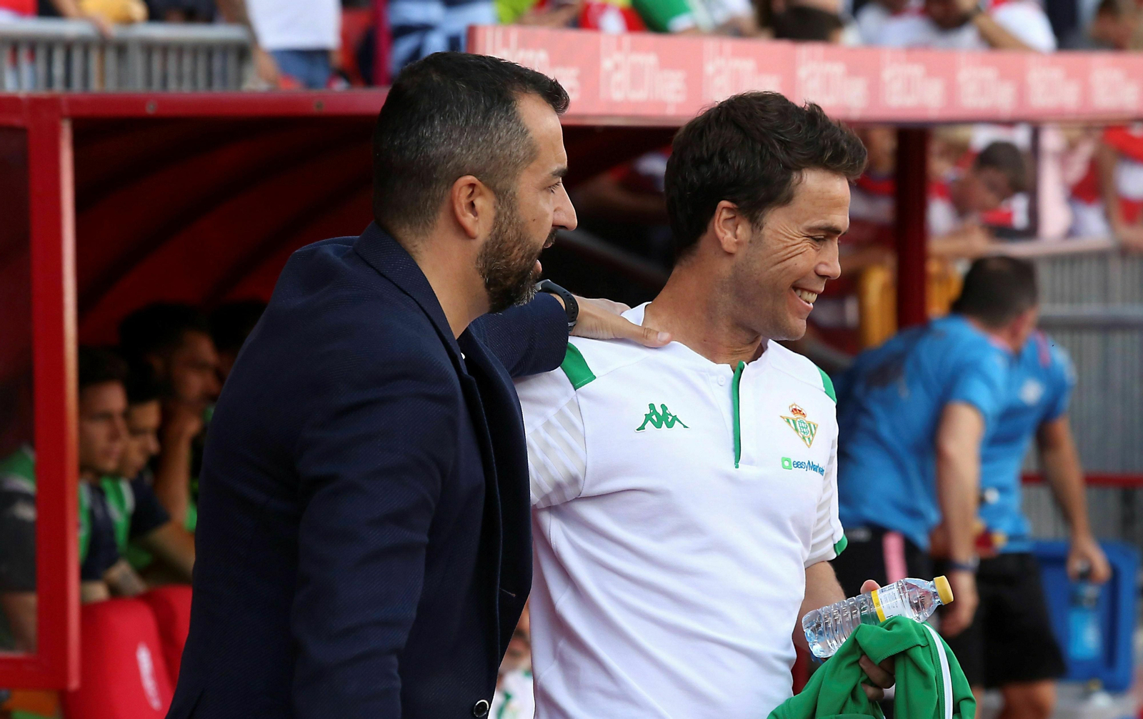 Rubi y Diego Martínez, antes del partido.
