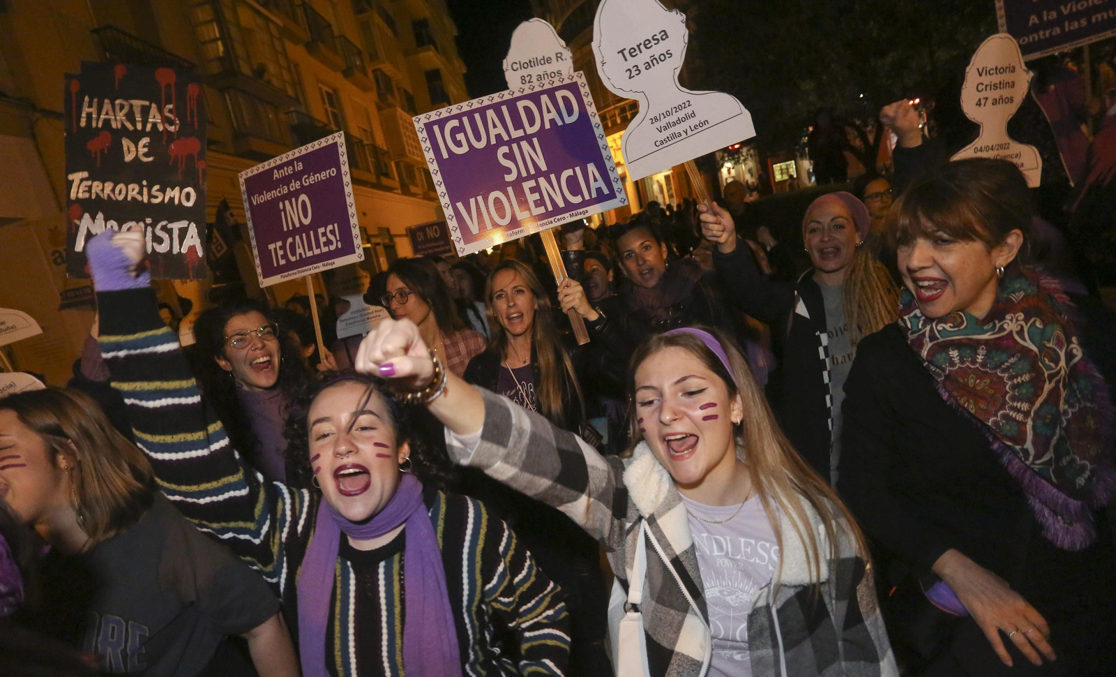 Las imágenes de la manifestación del 25N en Málaga