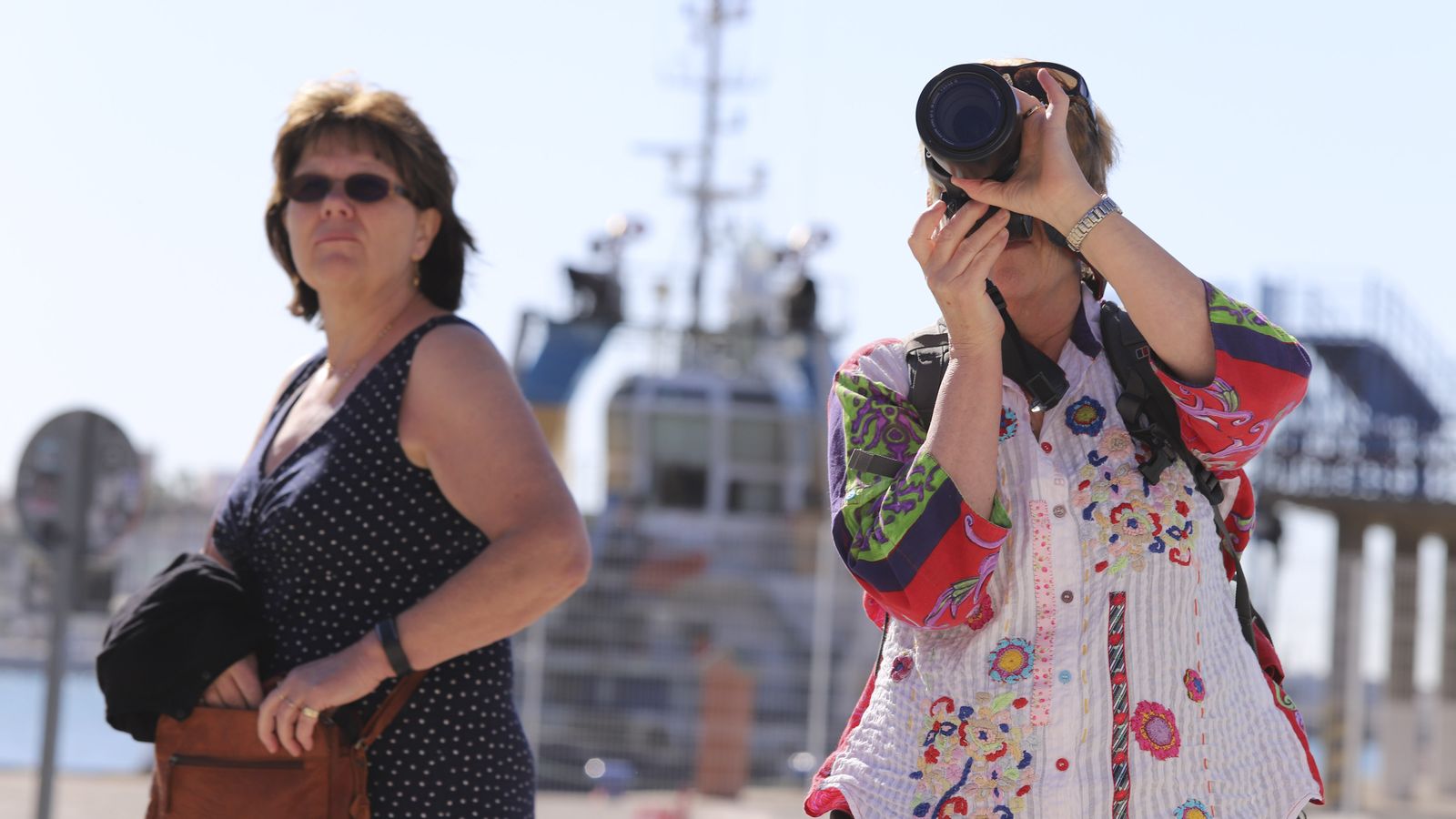 Dos turistas en Málaga capital
