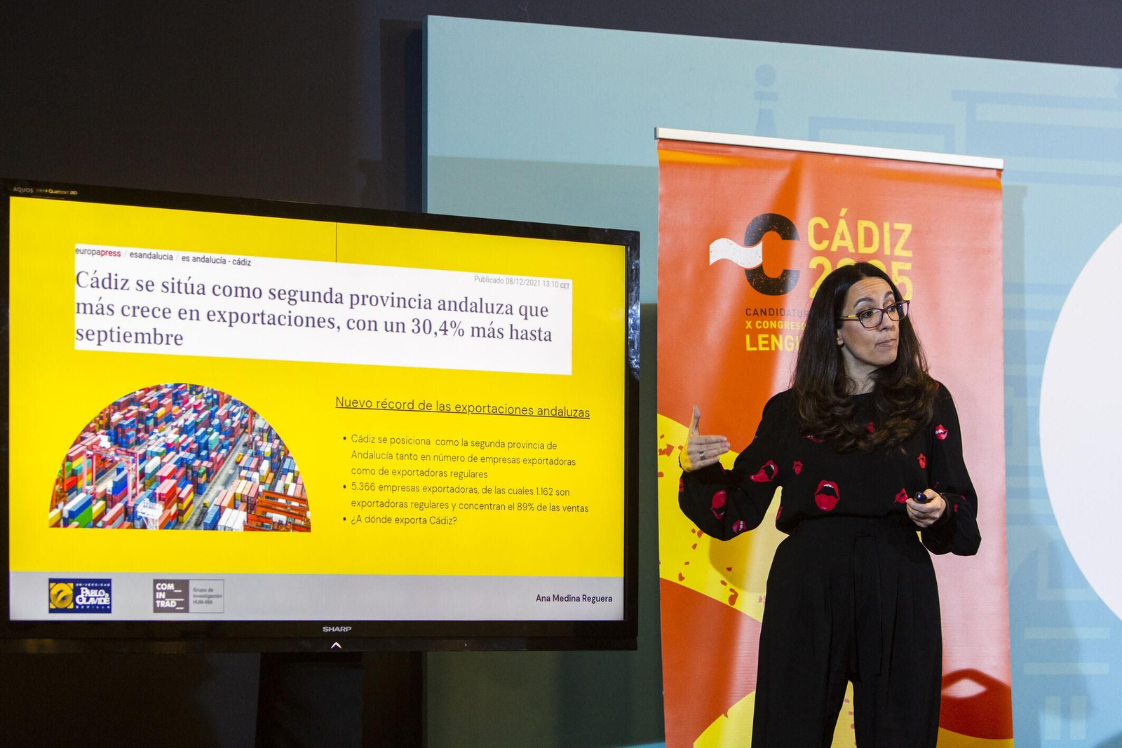 La profesora Ana Medina Reguera, durante su ponencia de ayer en la Casa de Iberoamérica.