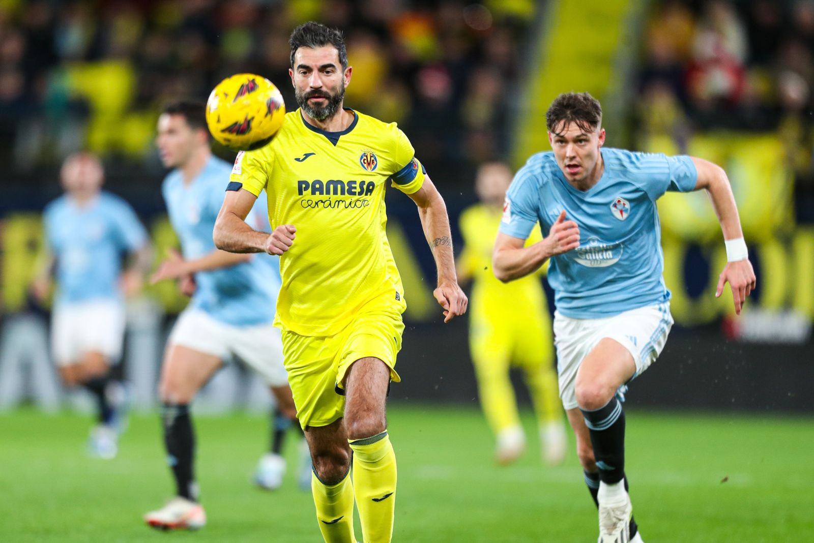El central Raúl Albiol, en un partido con el Villarreal