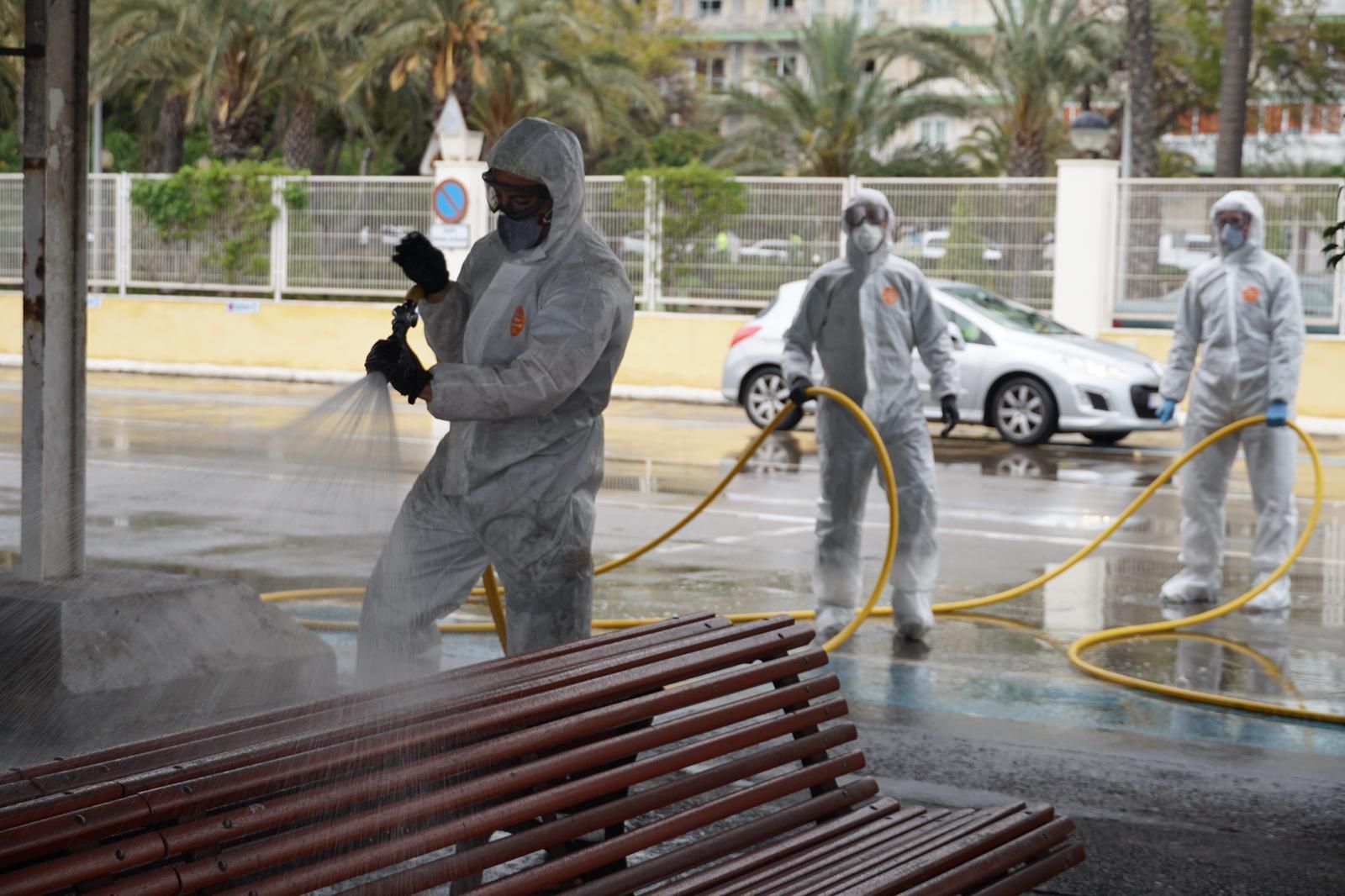 Desinfección militar