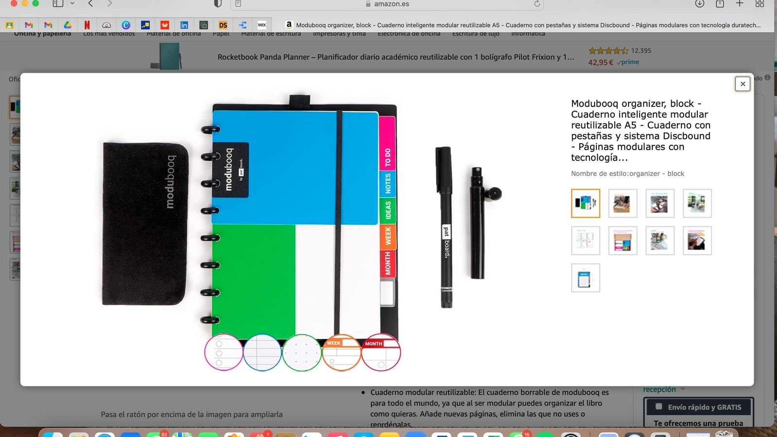 Cuaderno inteligente modular reutilizable A5