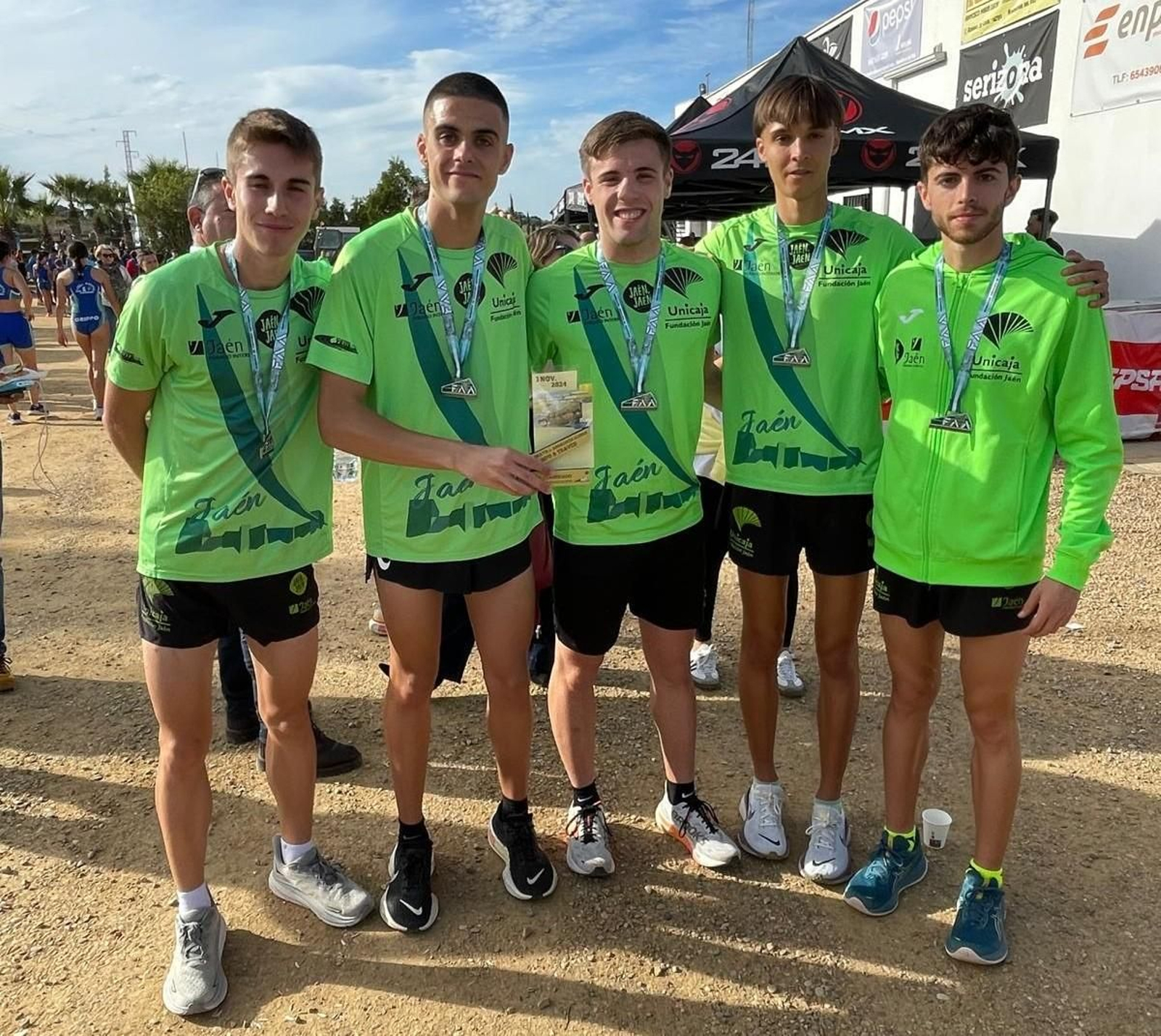 Integrantes del equipo sub 23 masculino, campeones de Andalucía.