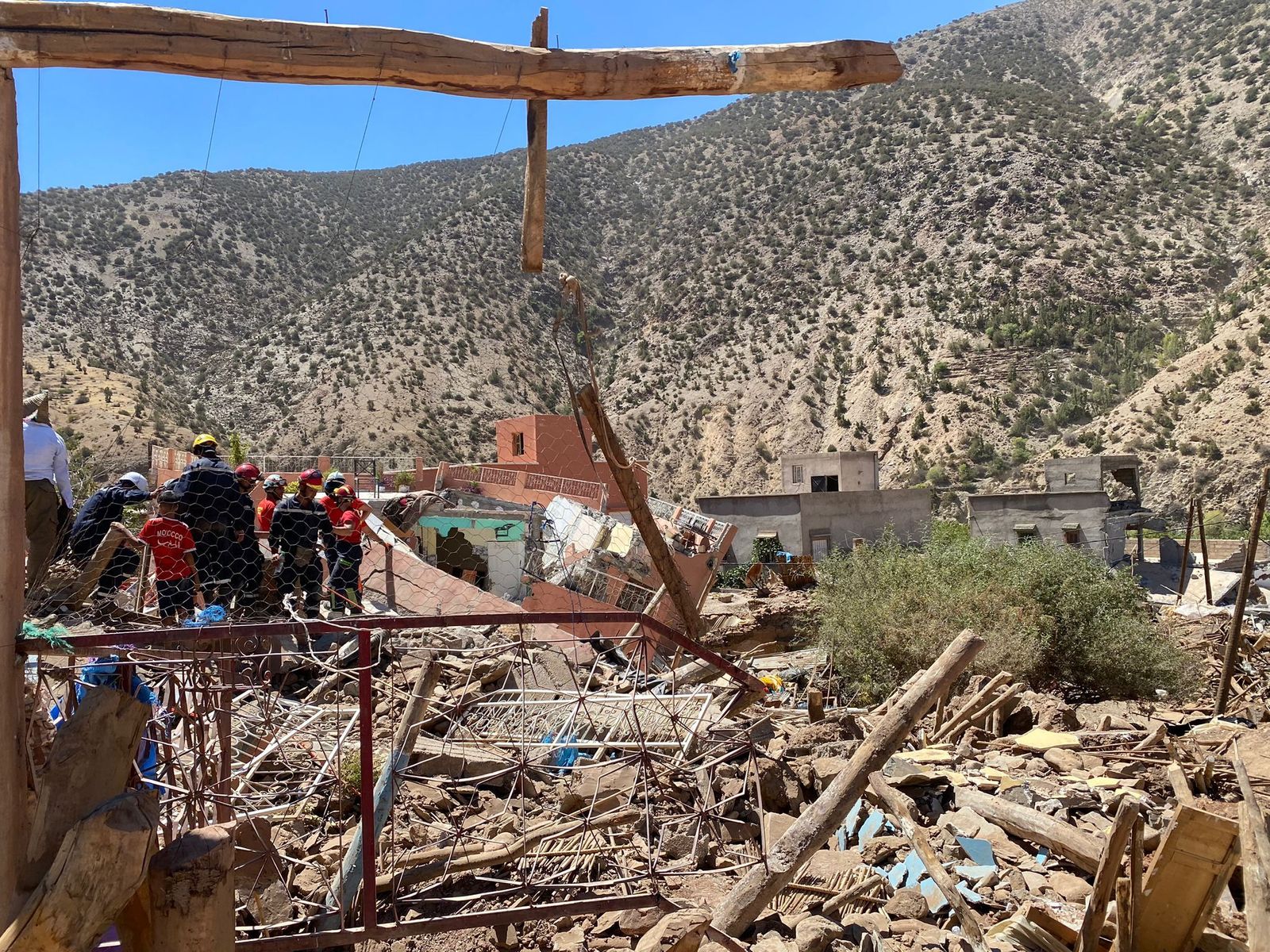 Edificios derrumbados tras el terremoto en Marruecos.