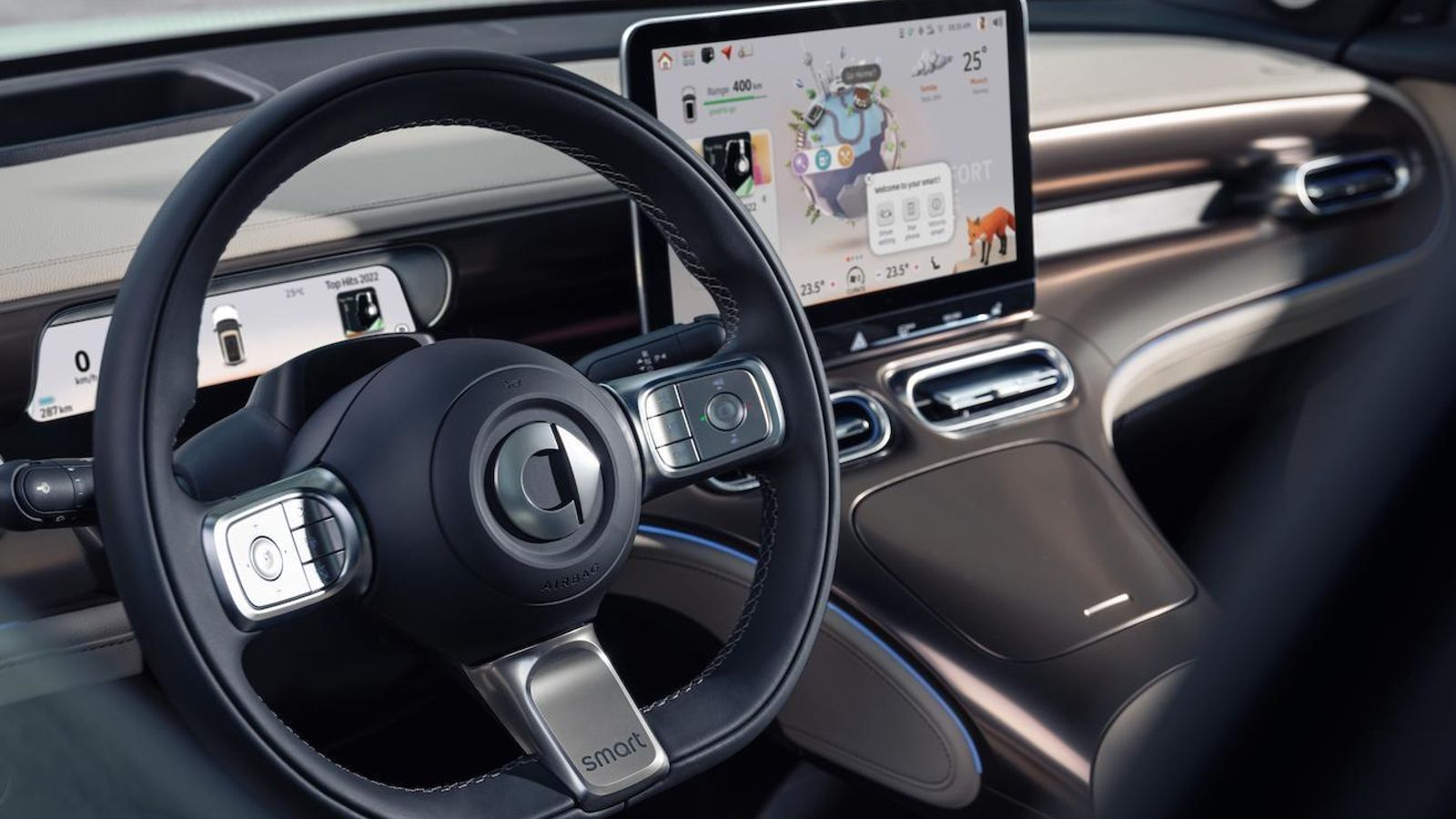 El control de la inmensa mayoría de las funciones se concentra en la pantalla central, con una calidad en sus gráficos excelente.