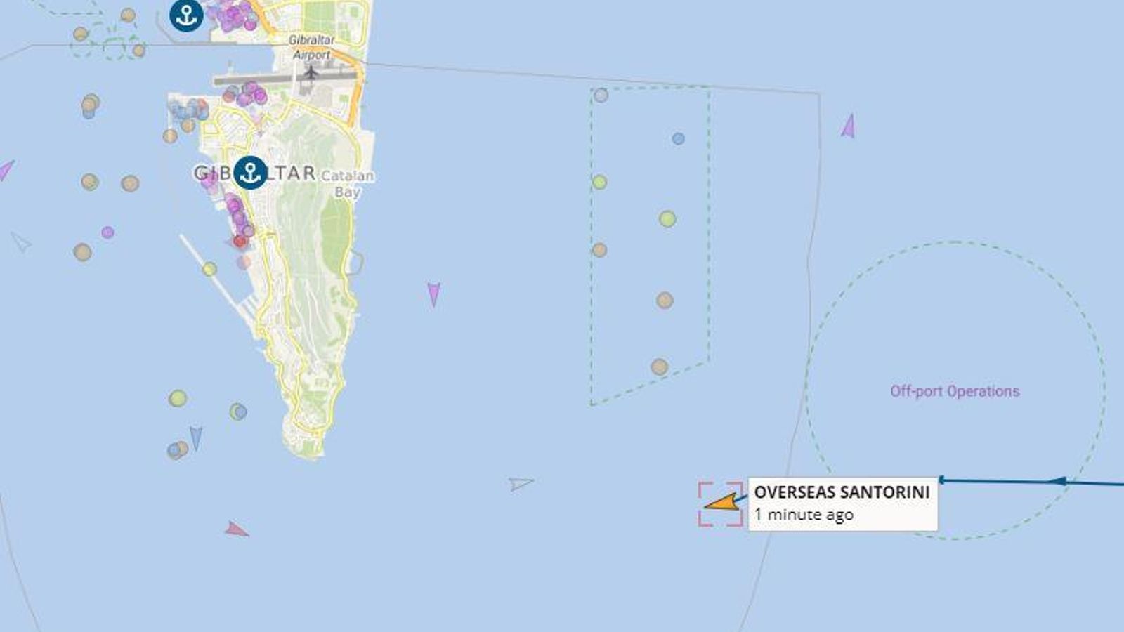 El 'Overseas Santorini', rumbo a Gibraltar.