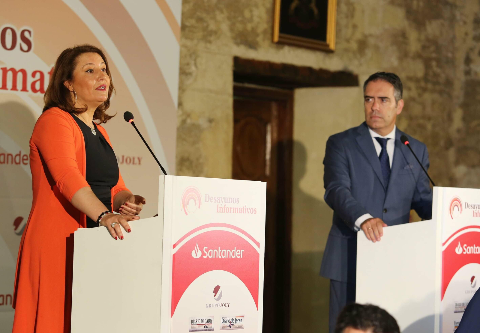 La consejera de agricultura y pesca Carmen Crespo en los desayunos del Banco de Santander y Grupo Joly