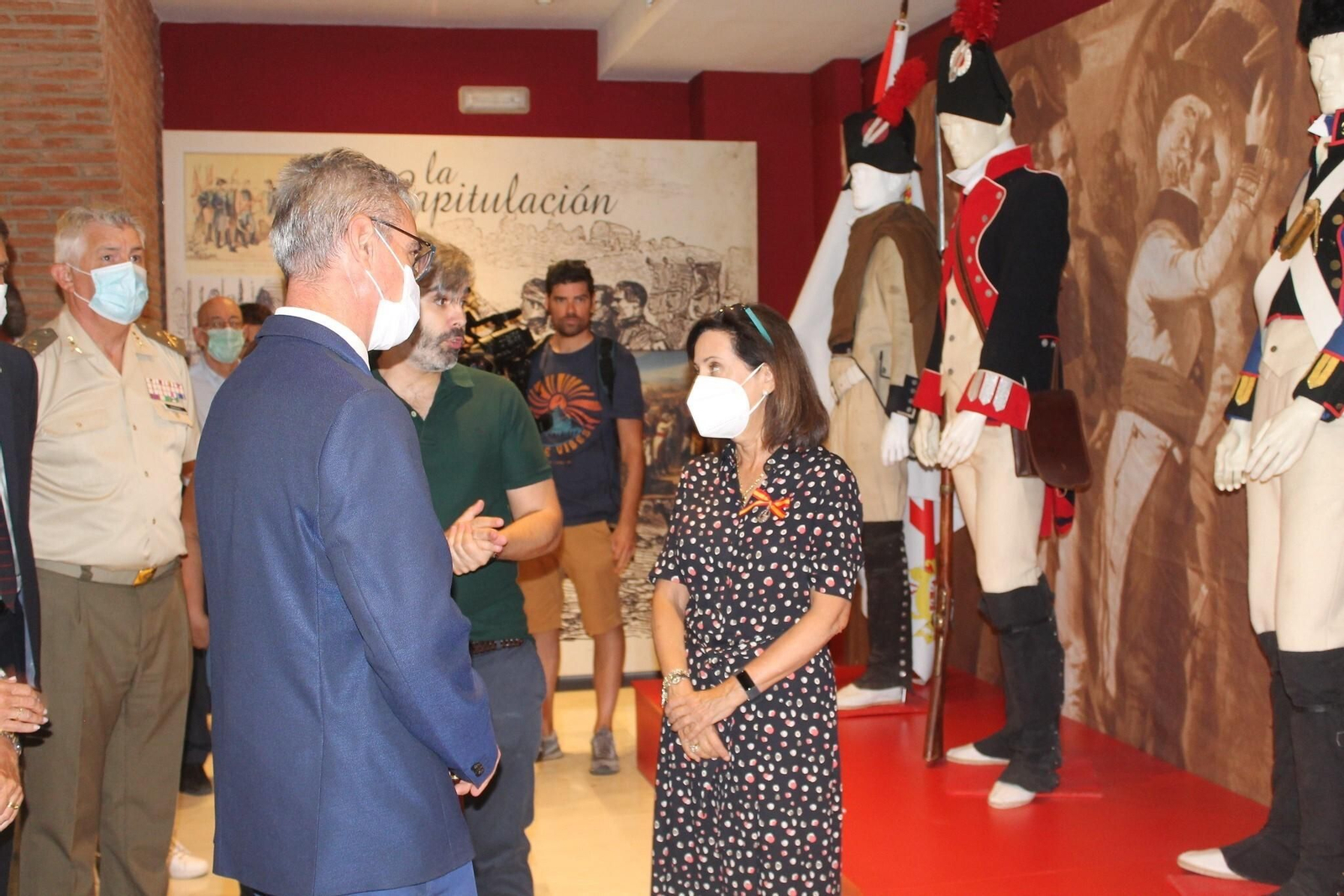 La ministra de Defensa, Margarita Robles, durante su visita al Museo de la Batalla de Bailén