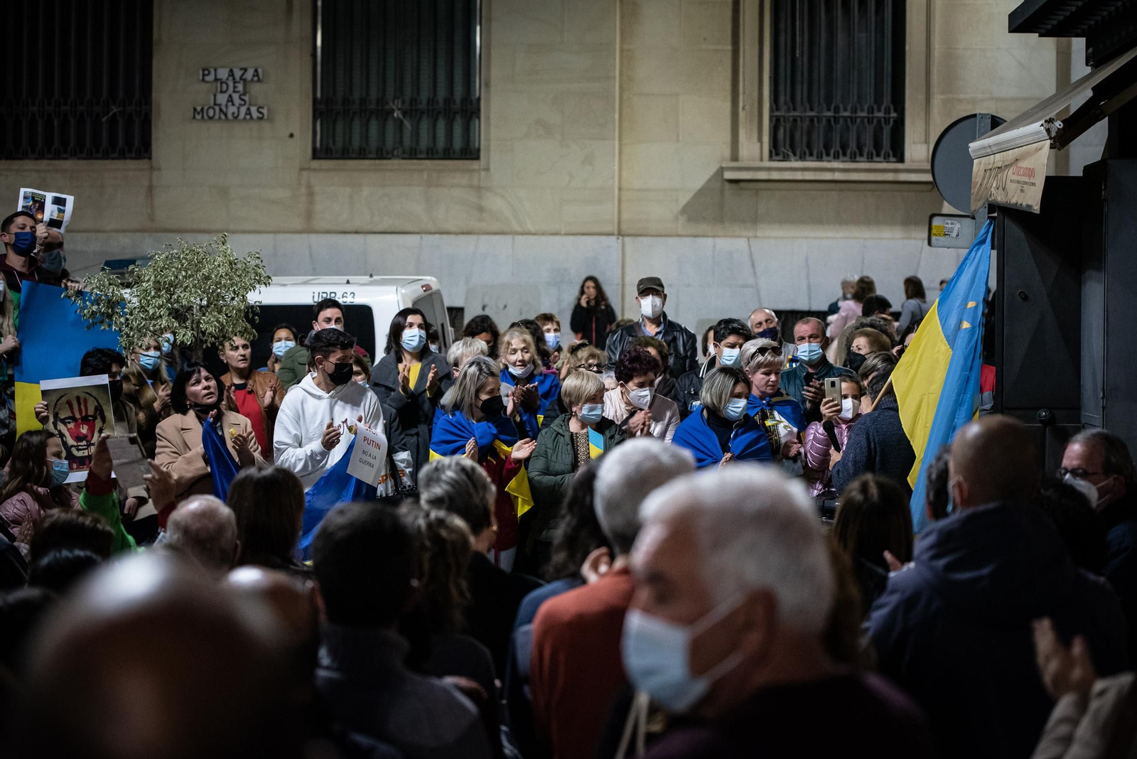 Imágenes de la concentración contra la guerra en Ucrania