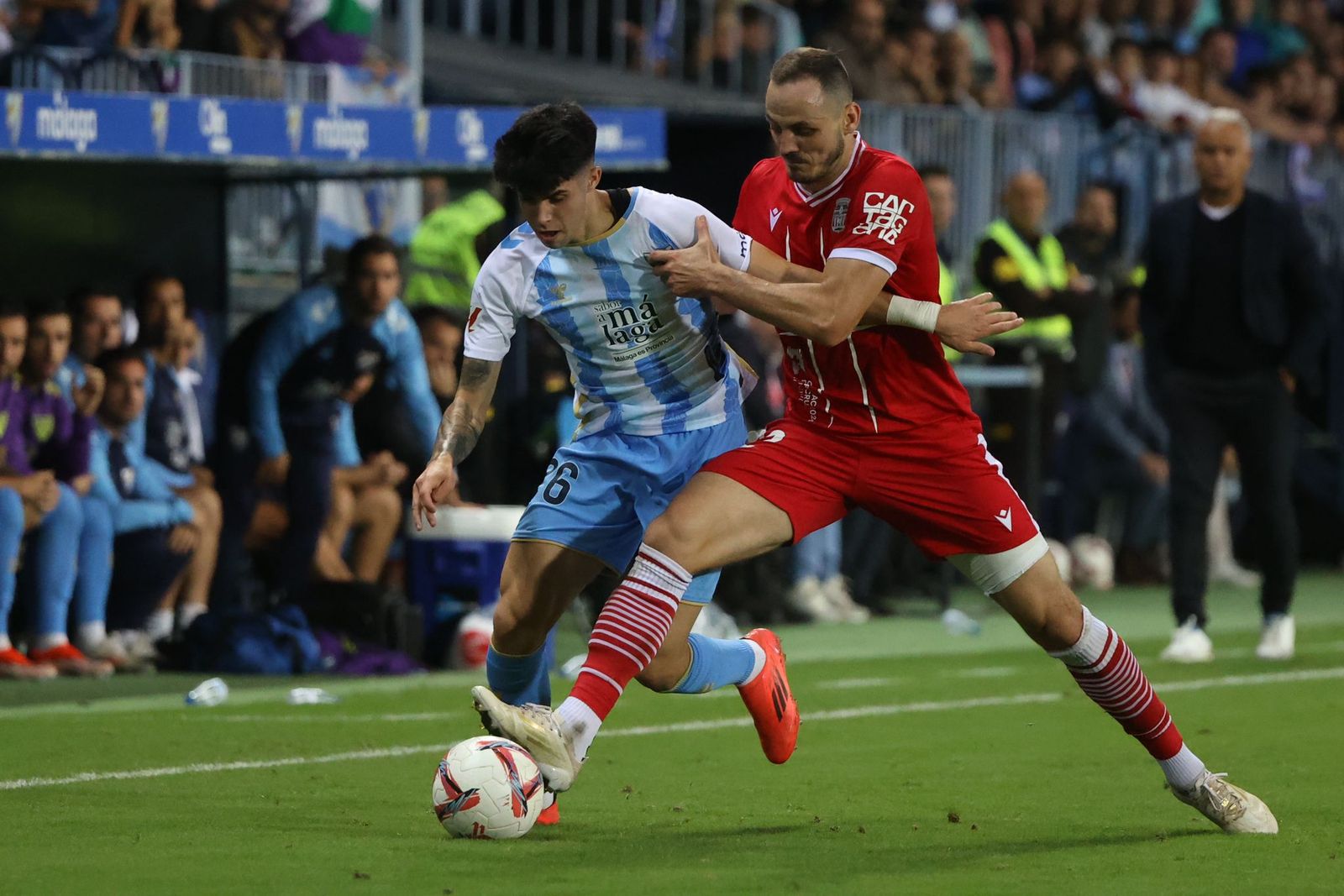 Cordero y Vukcevic en el Málaga CF-Cartagena