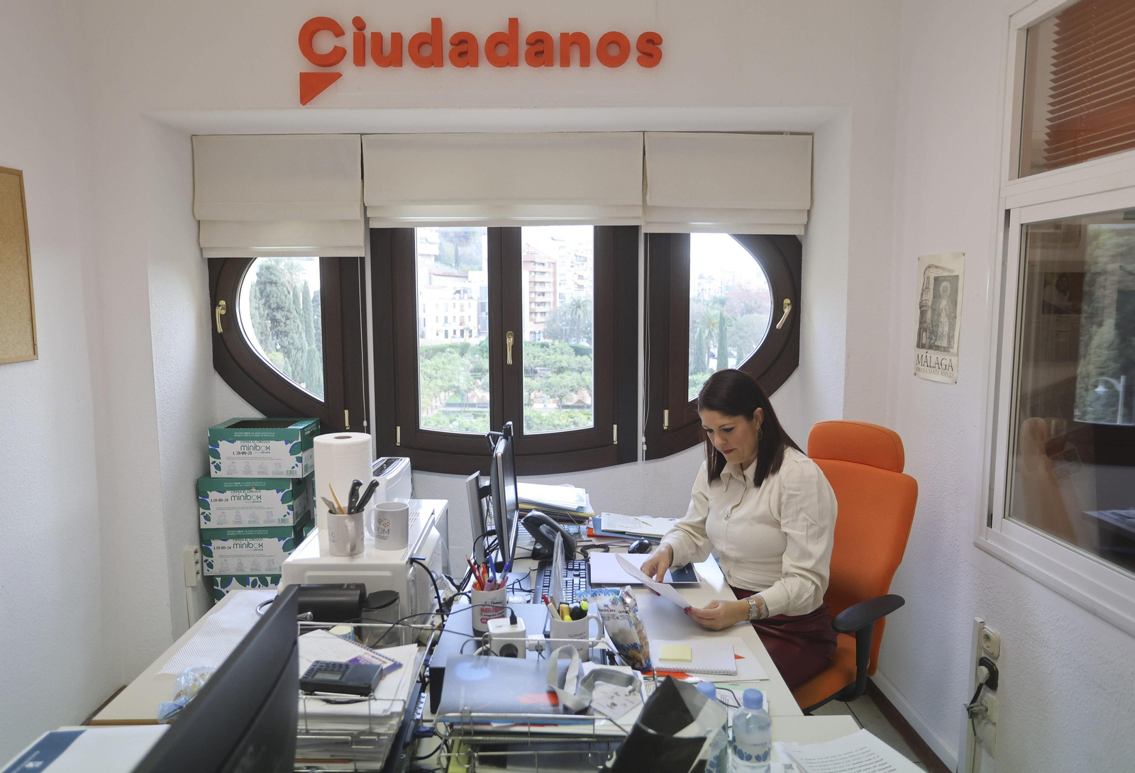 La portavoz de Ciudadanos trabaja en su grupo municipal.