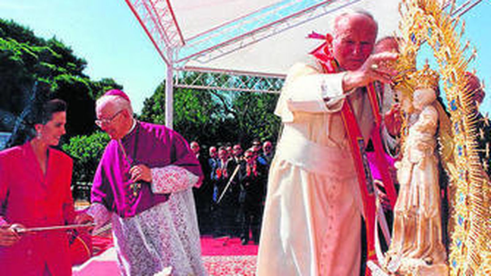El Papa Juan Pablo II, en su visita a Huelva en 1993.