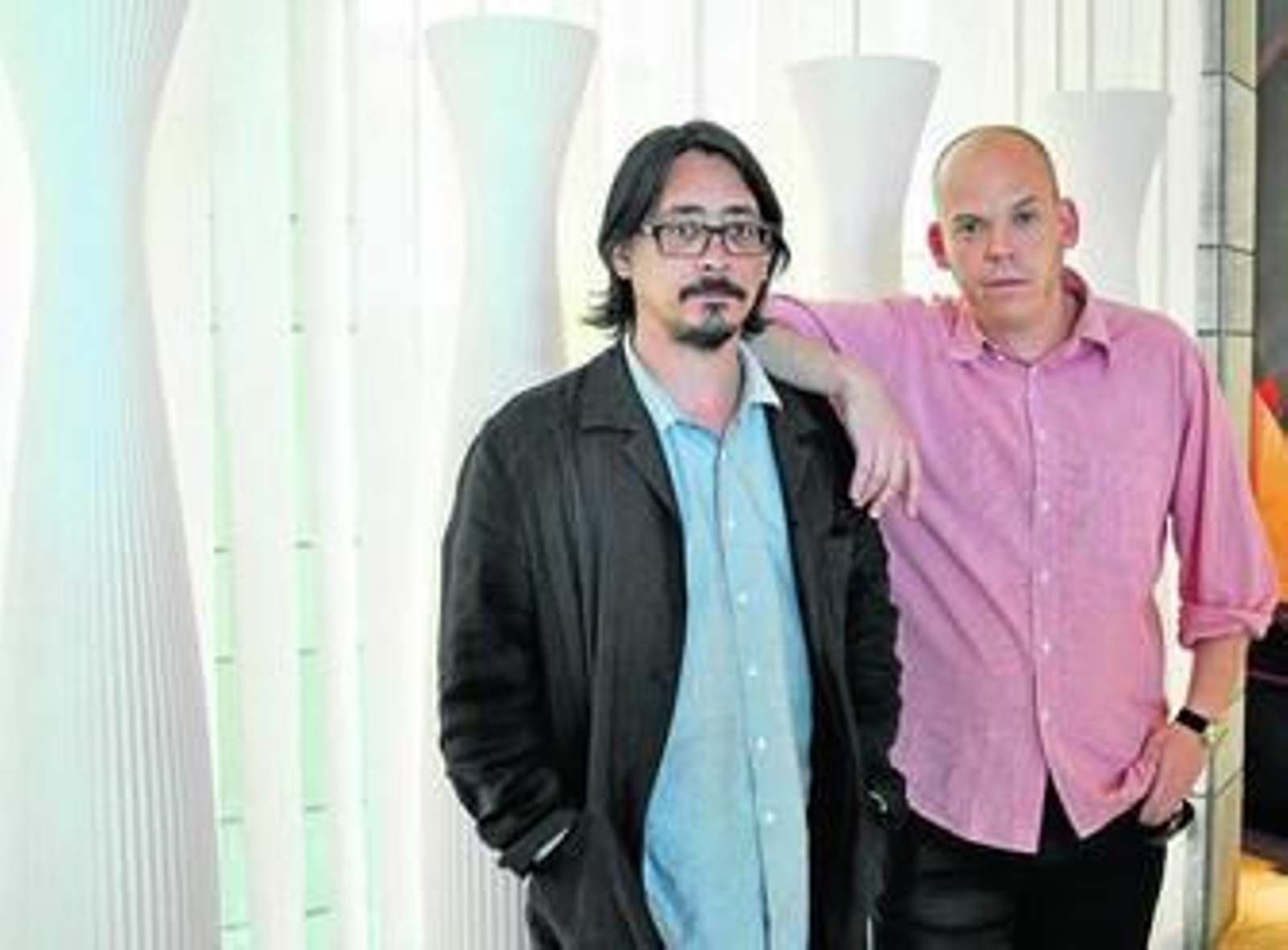 Luis Felipe Torrente y Daniel Suberviola, ayer en un hotel del centro de Sevilla.