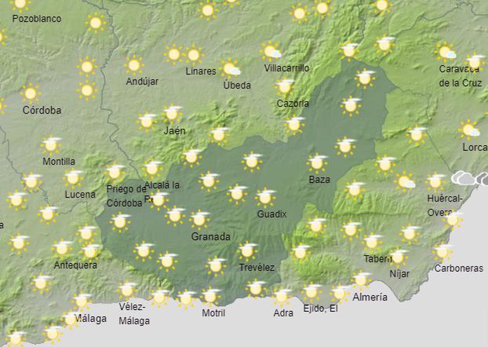 Tiempo en Granada | Las nubes empiezan a llegar a los cielos de la provincia
