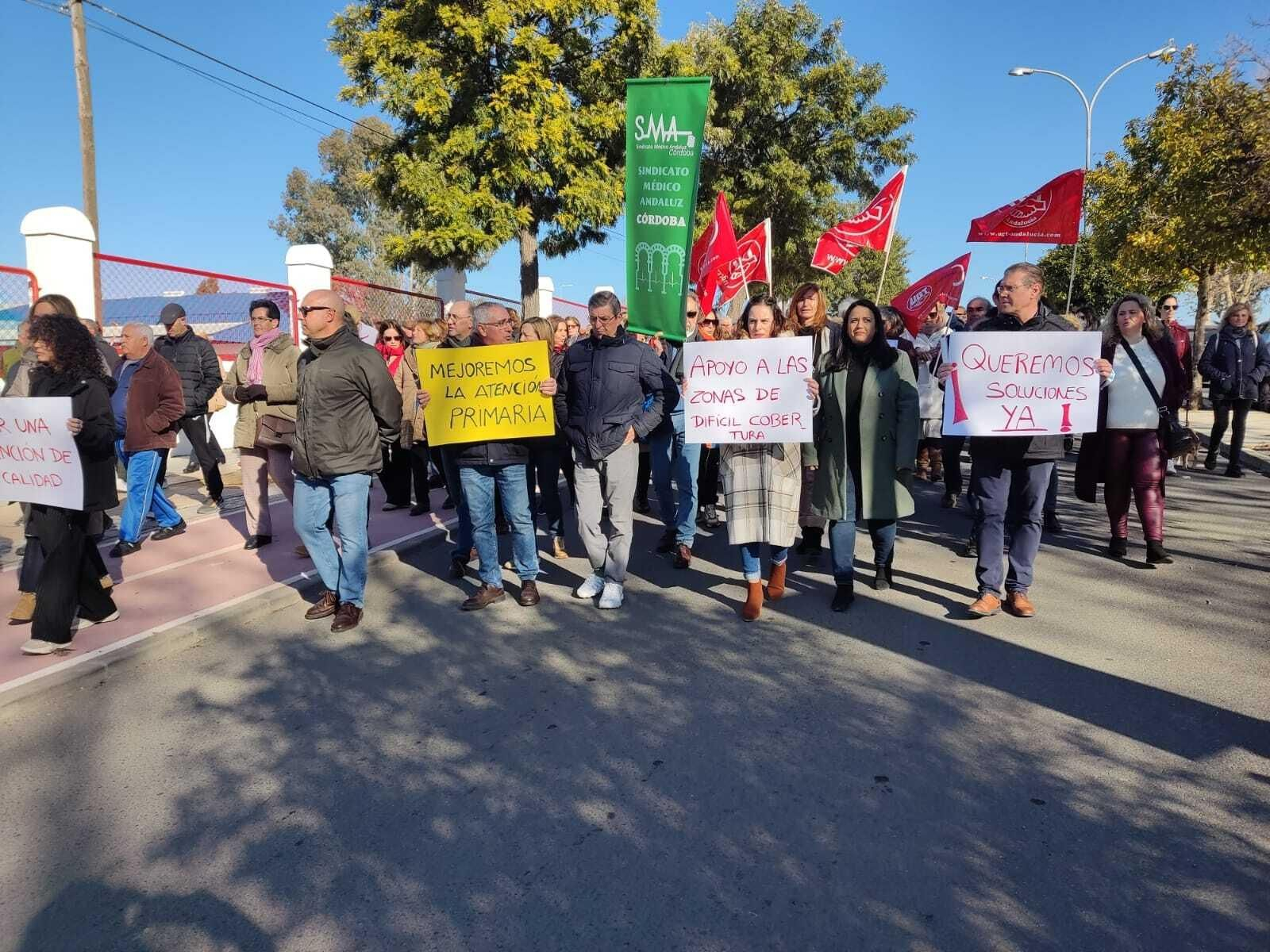 Un momento de la marcha convocada en Palma del Río.