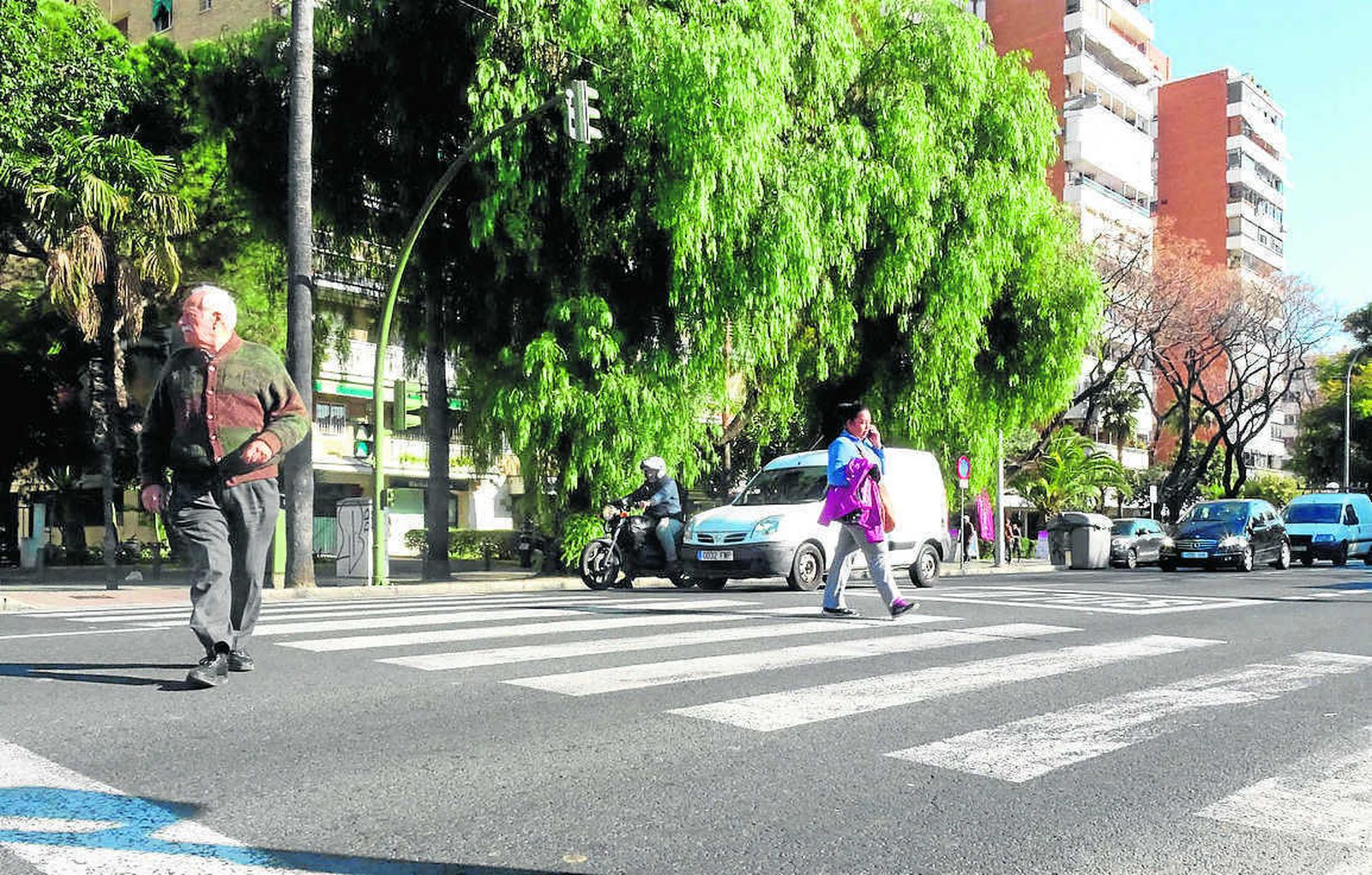 Paso de peatones de acceso al Colegio Portaceli, donde ayer se produjo el atropello.