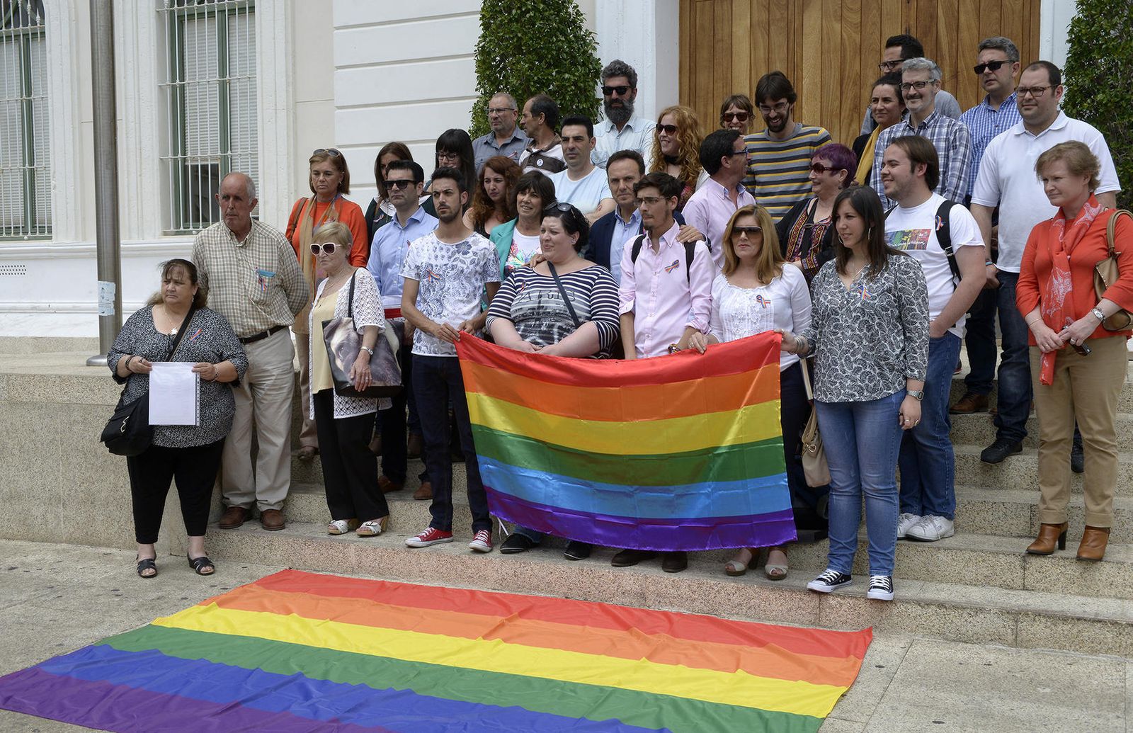 Uno de los actos que Libres estuvo presente en contra de la Transfobia y la Bifobia en el Consistorio portuense.