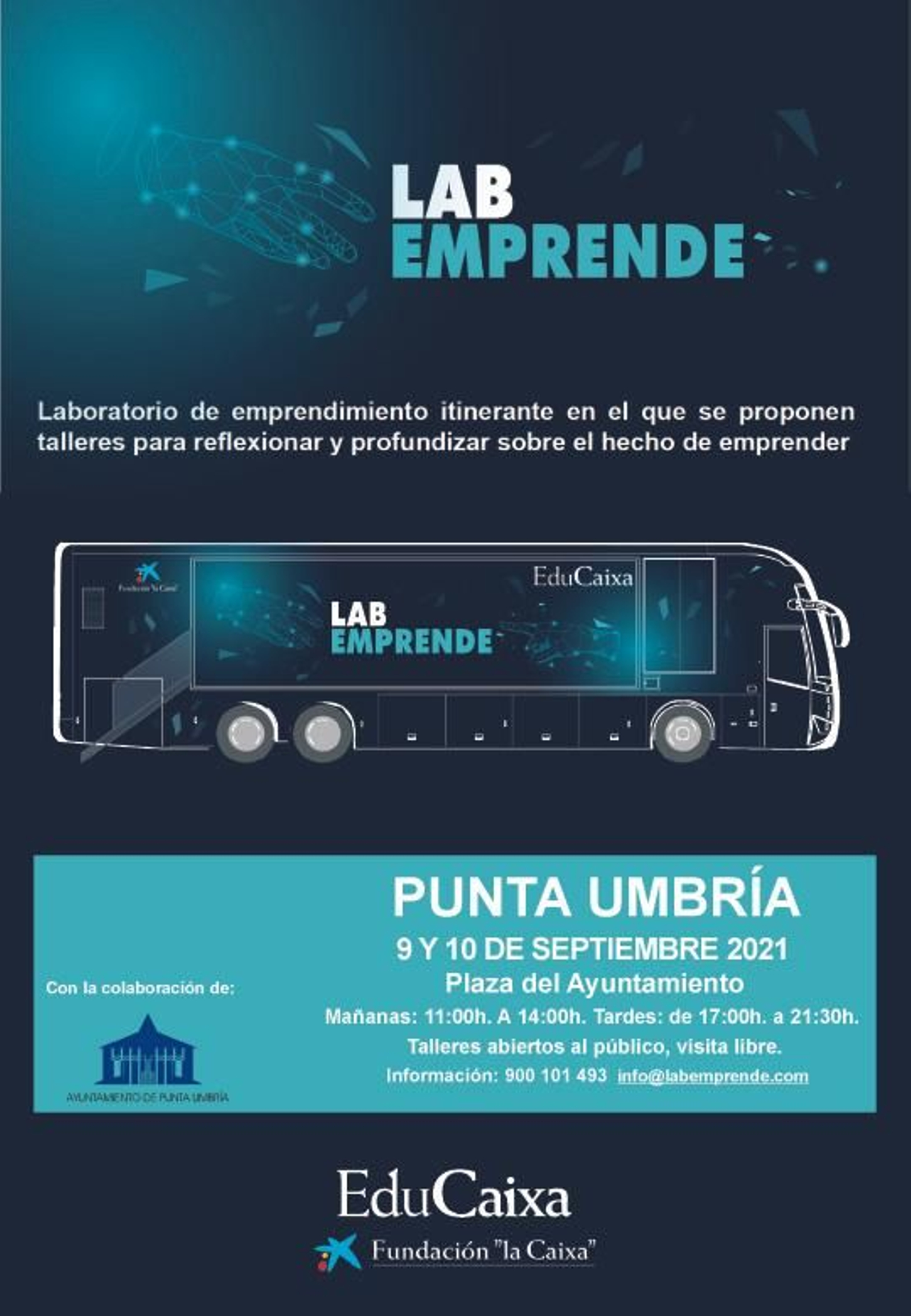 El autobús Lab Emprende de la Fundación La Caixa visita Punta Umbría