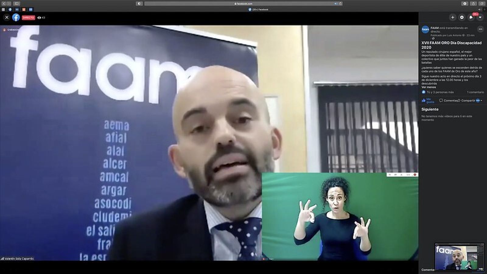 FAAM de Oro 2020 para la Fundación Rafa Nadal, el tejido asociativo de la discapacidad, el cirujano Pedro Cavadas y el guionista y escritor Albert Espinosa