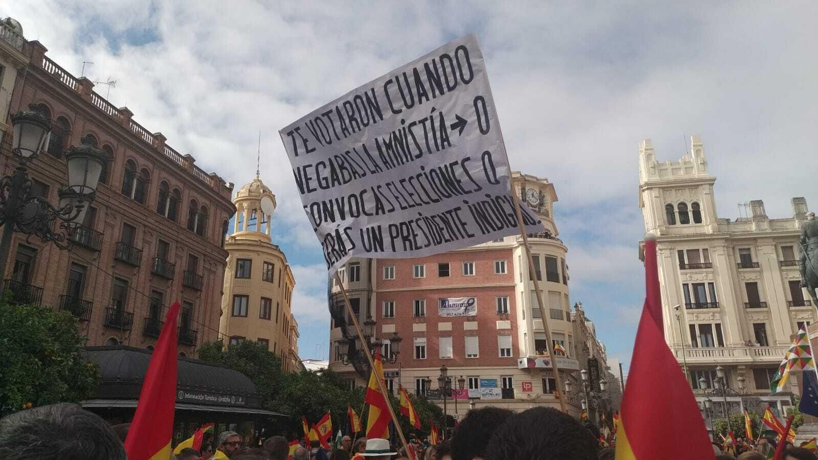 Las imágenes de la protesta multitudinaria del PP contra la amnistía en Córdoba