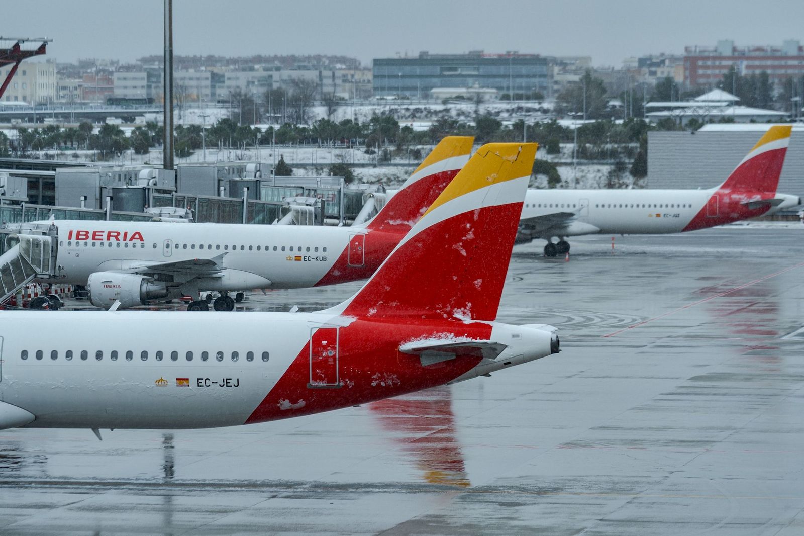 Imágenes de la nevada que ha dejado la borrasca Kristin en Madrid capital