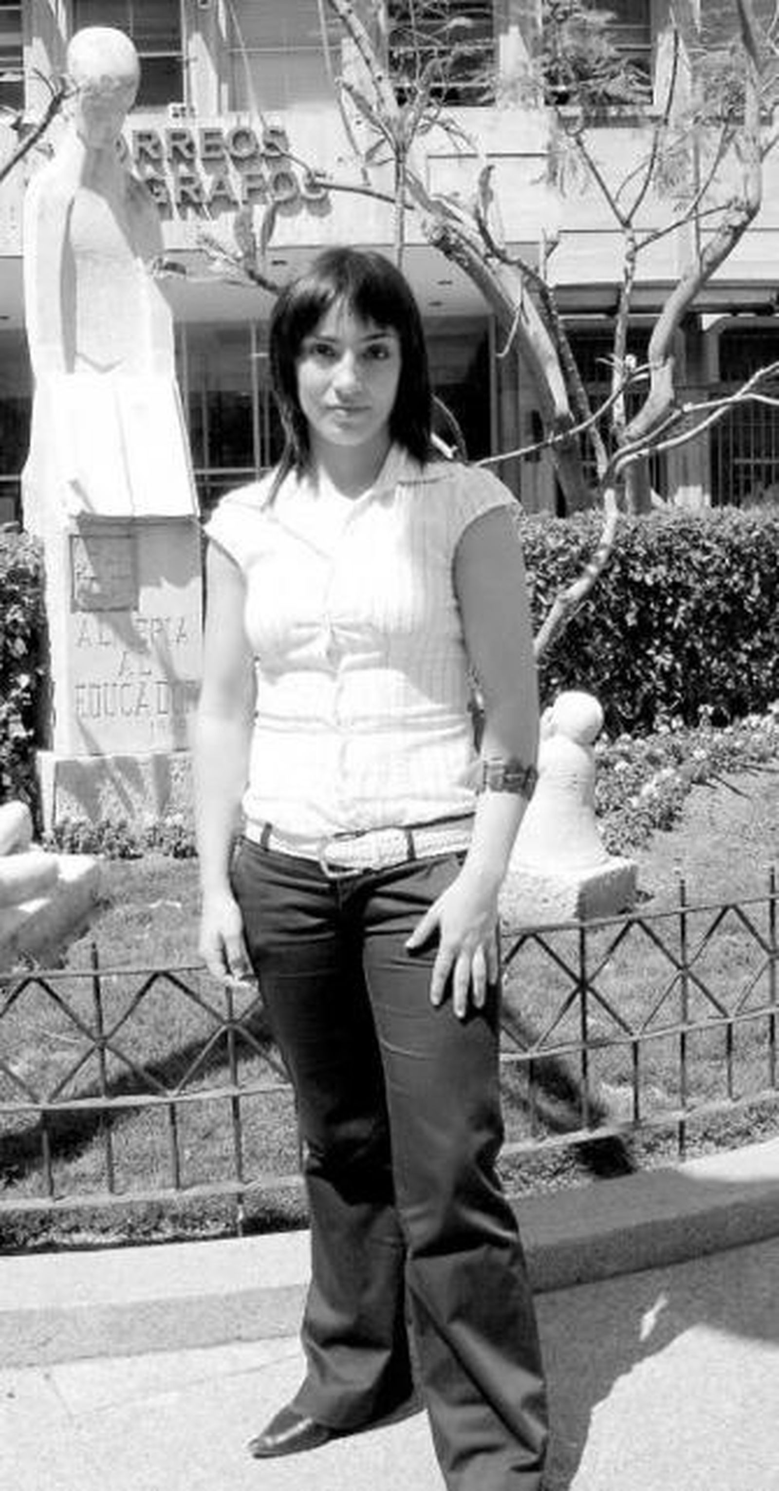 Loli, en la Plaza de la Leche días antes de partir a Madrid.