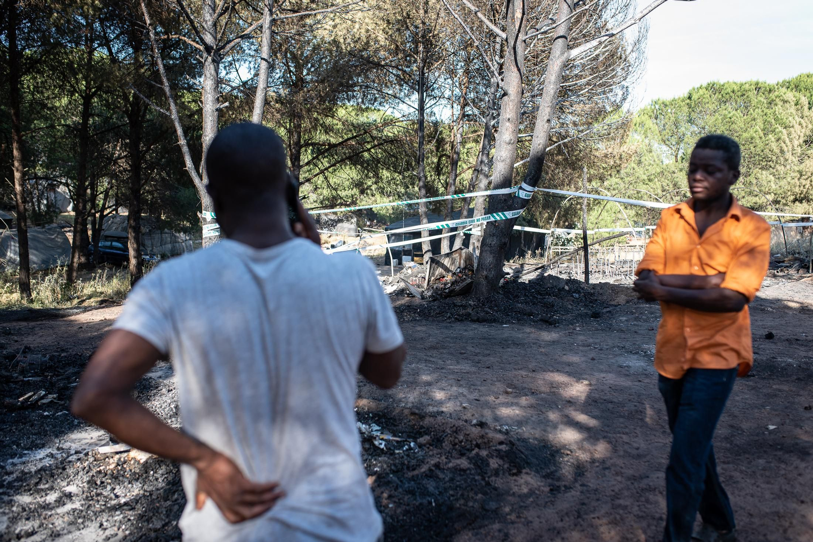 Imágenes del incendio en el poblado chabolista de Lucena del Puerto