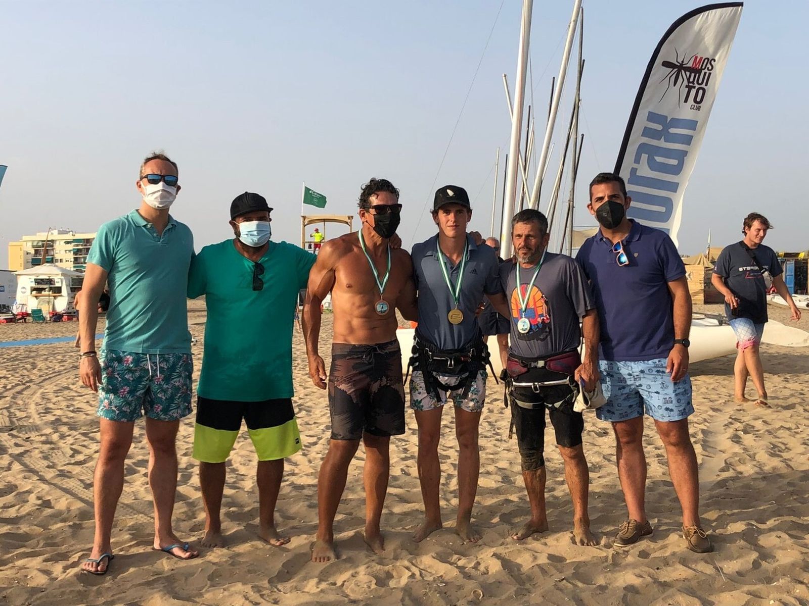 Uno de los podios de la prueba disputada en aguas de Punta Umbría.