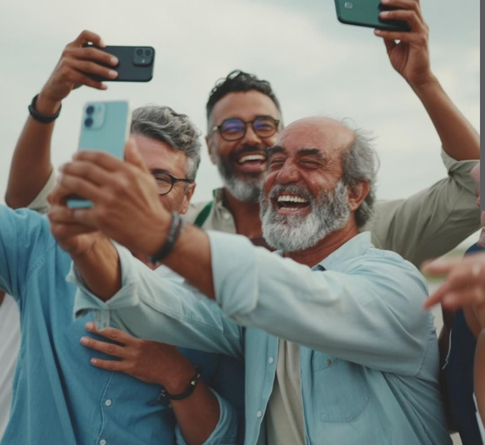 Un montaje con IA en el que Antonio Ferrandis, como Chanquete, disfruta haciéndose un 'selfie'
