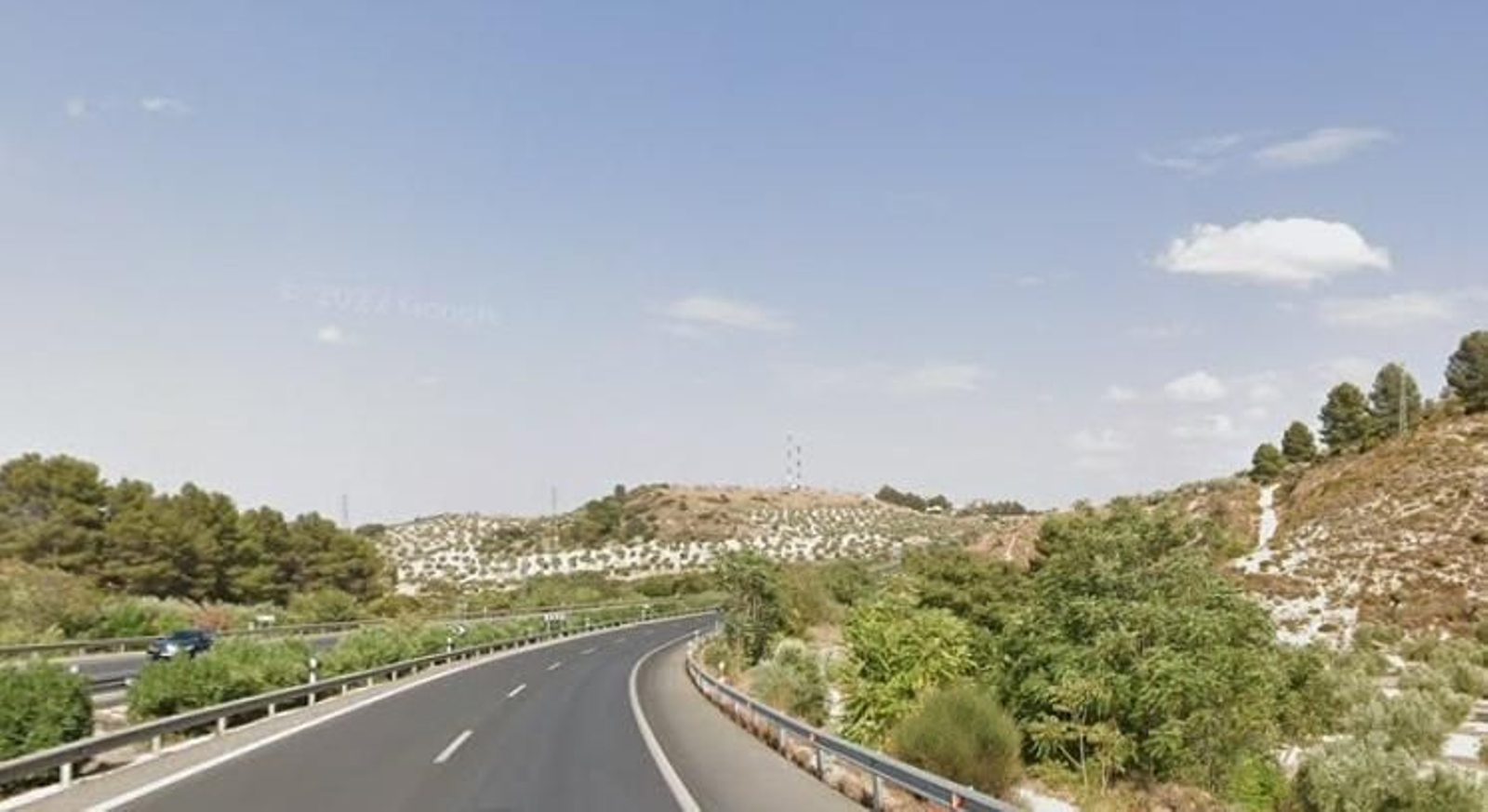 Tramo de la carretera donde se ha producido el accidente.