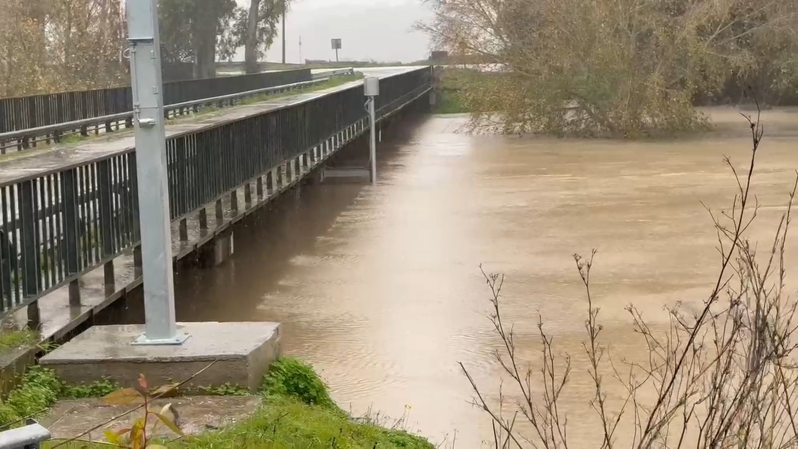 Espectacular crecida del Guadalete por La Corta, La Greduela y La Cartuja