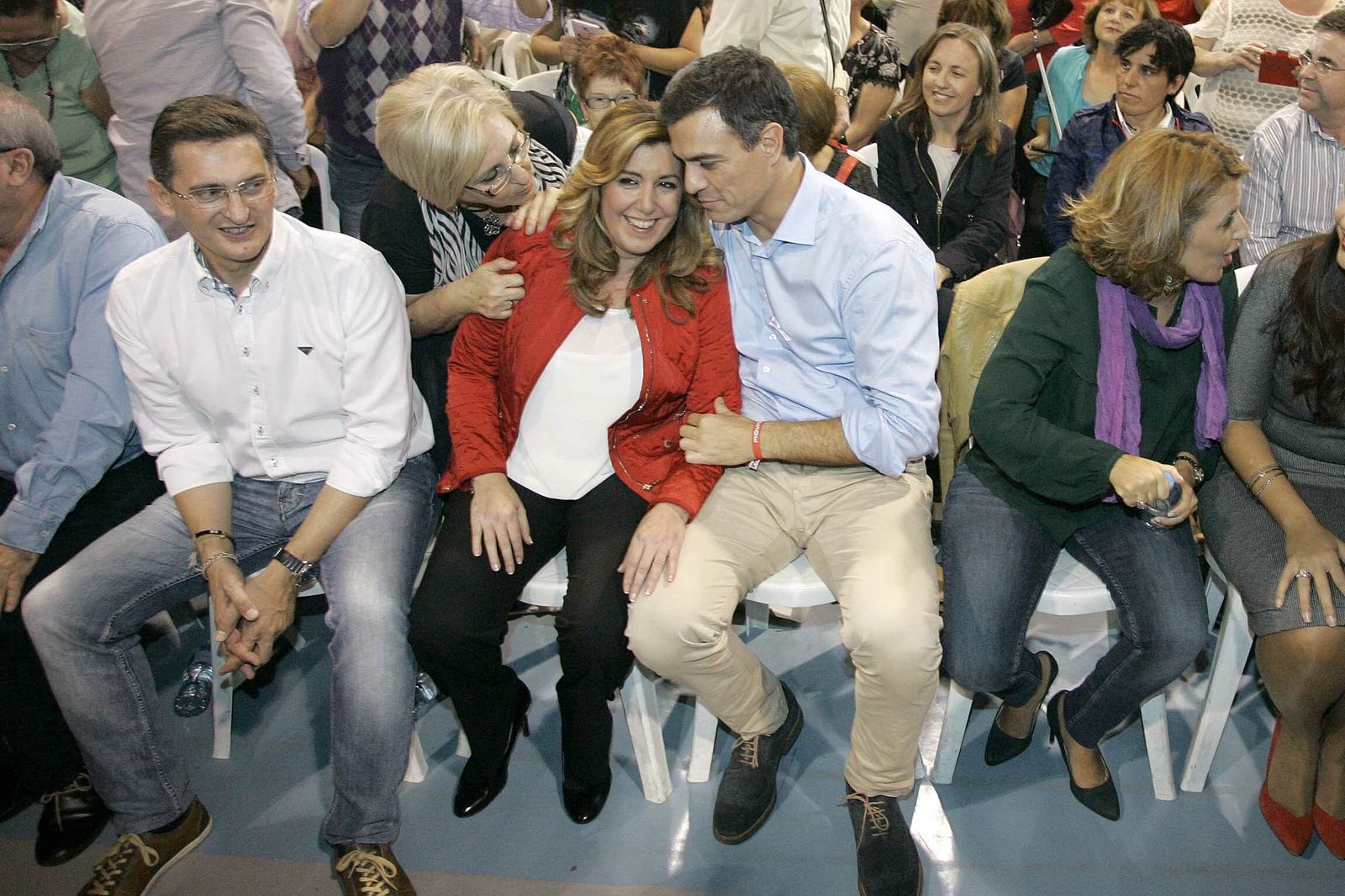 Susana Díaz y Pedro Sánchez, en Viator.