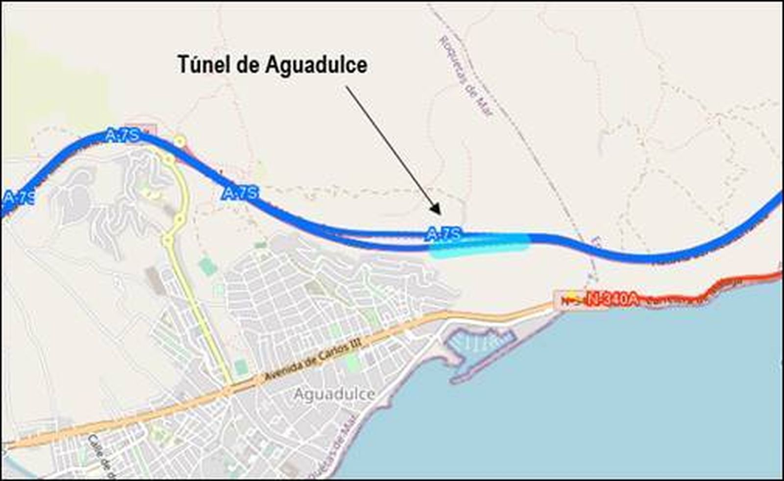 Licitan las obras de adecuación en seguridad del túnel de Aguadulce de la A-7