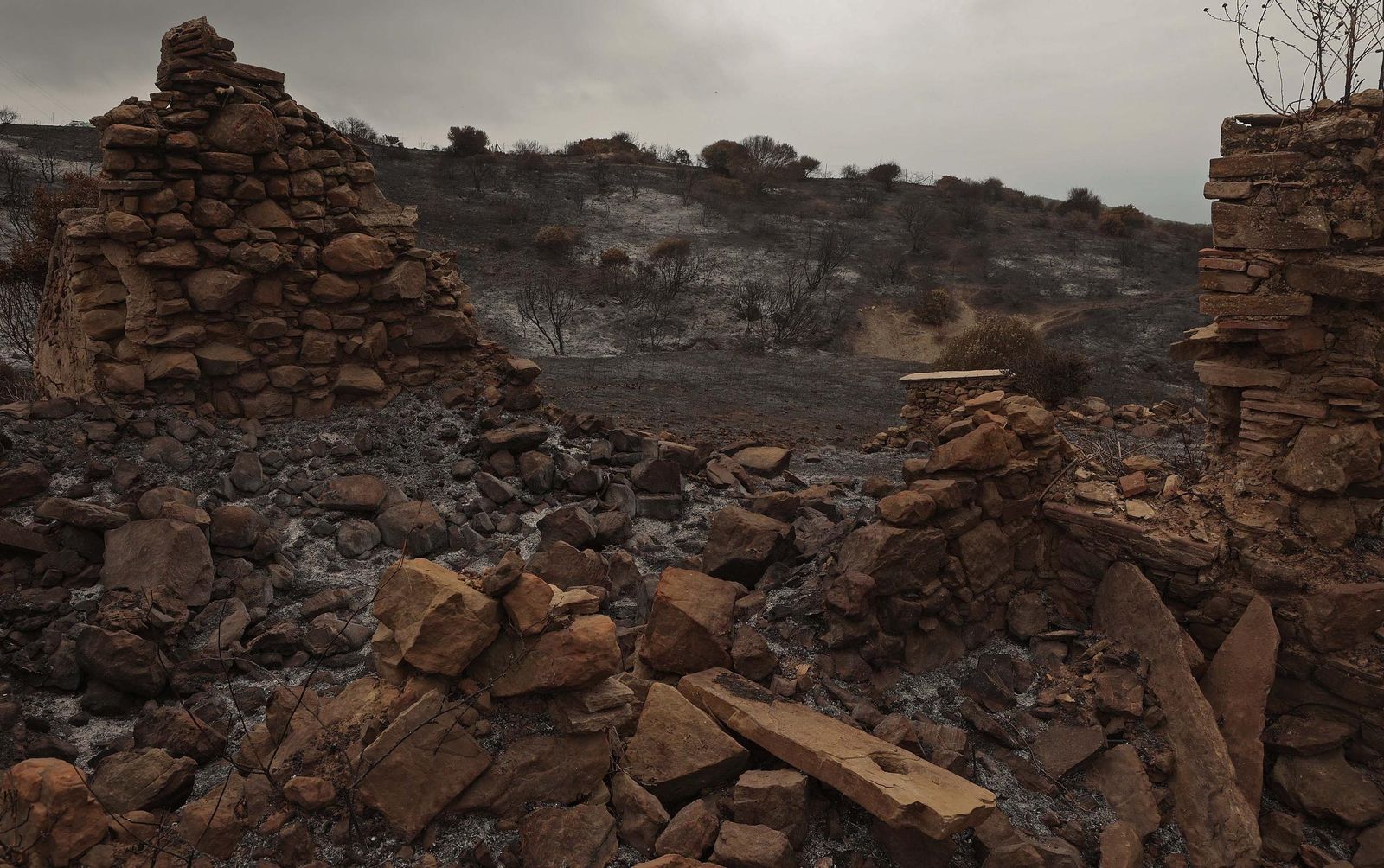 Fotos de los efectos del incendio en el Puerto del Laurel en Algeciras