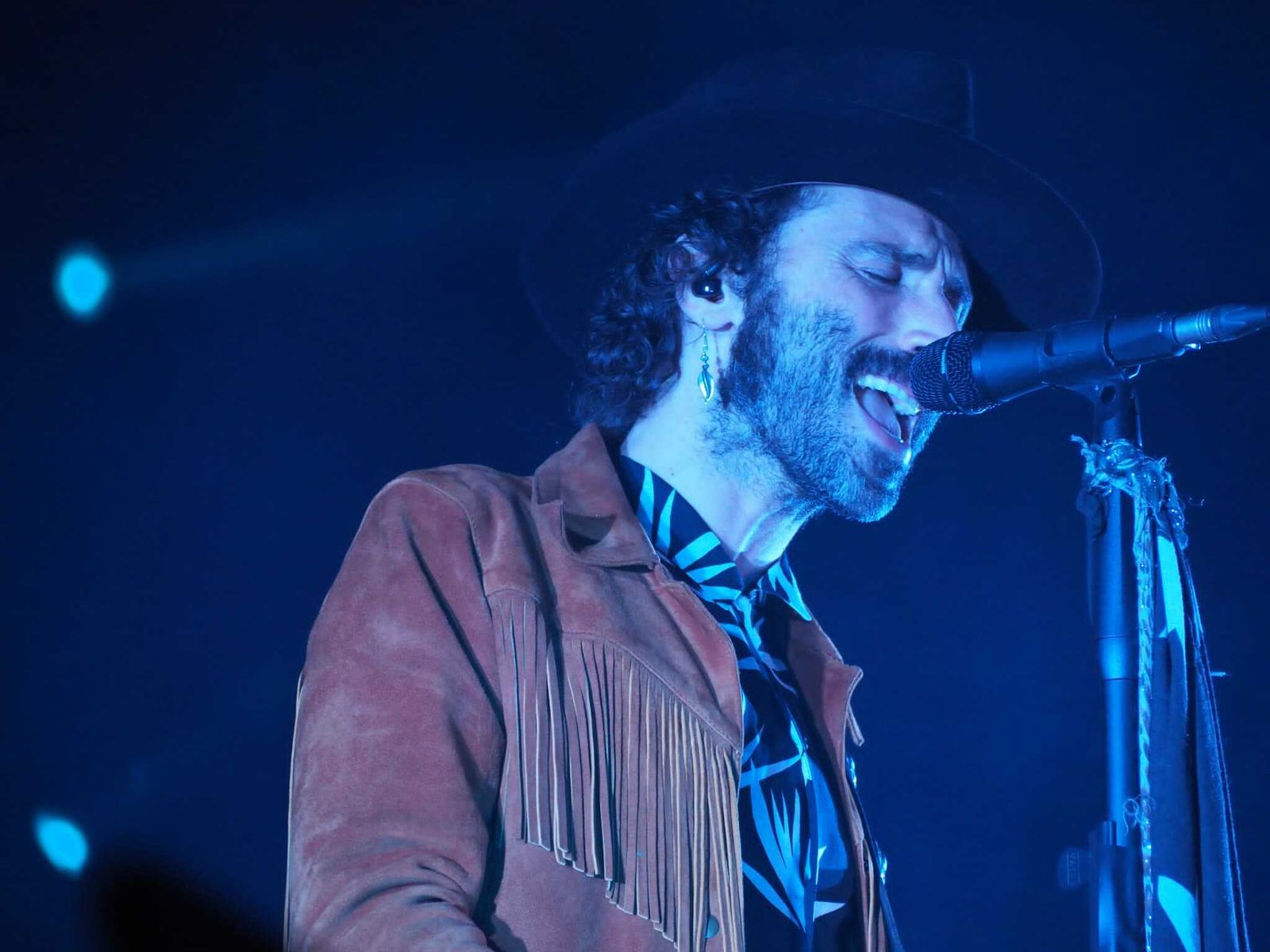Leiva durante el concierto de ayer en el Palacio de Ferias de Málaga.