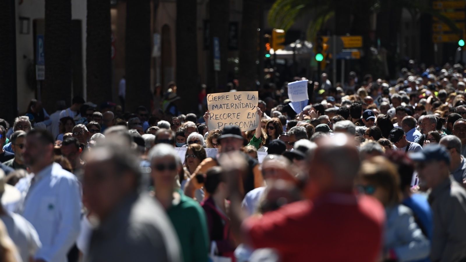 Manifestación contra la "privatización" de la sanidad.