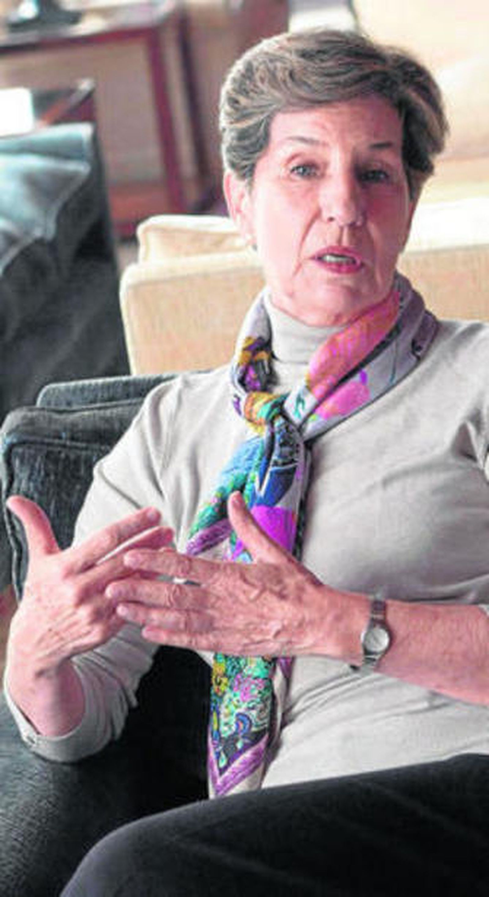 Isabel Allende, ayer durante la entrevista.