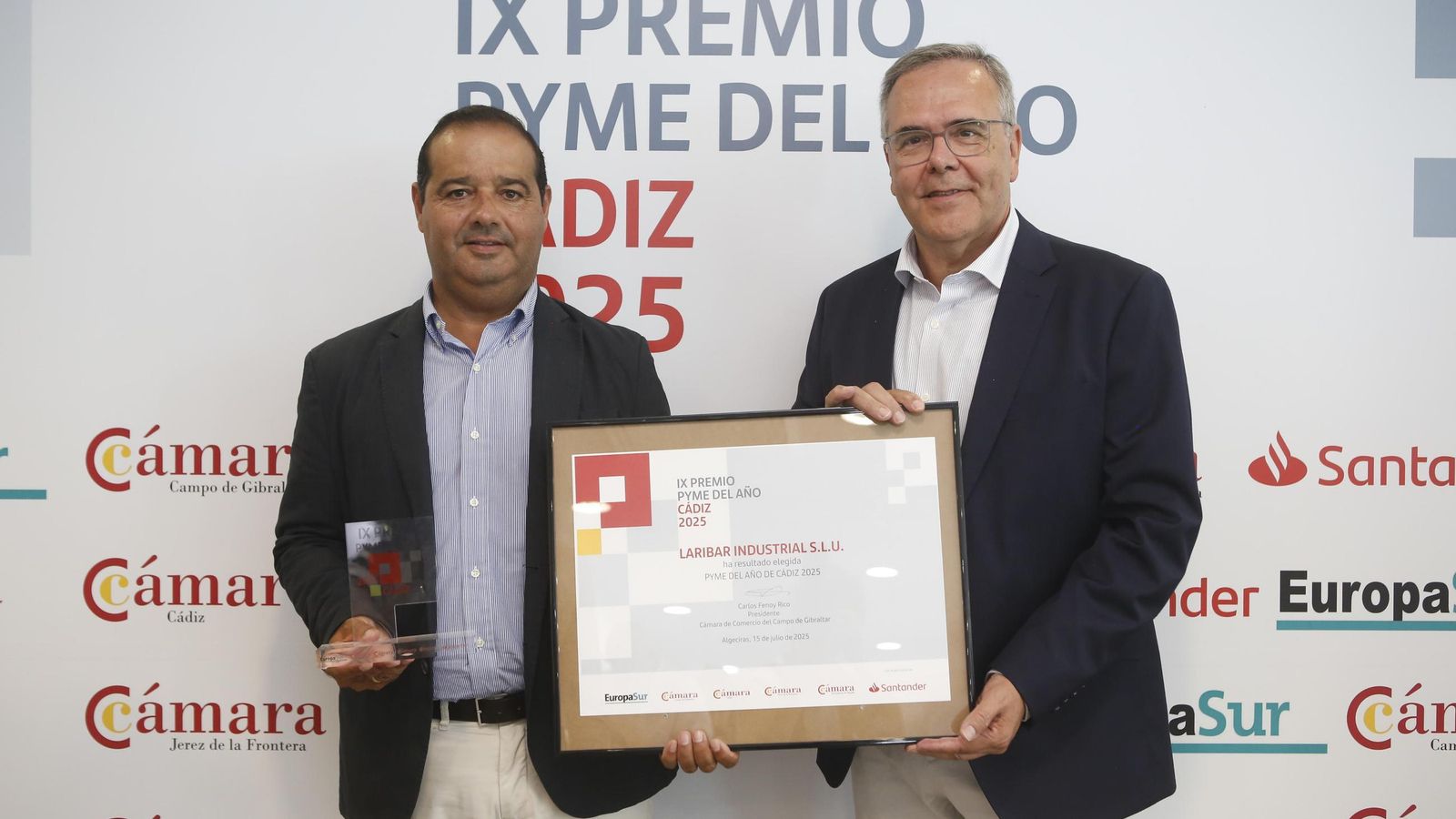 Samuel Barberán y Carlos Fenoy, con el premio Samuel Barberán y Carlos Fenoy, con el premio