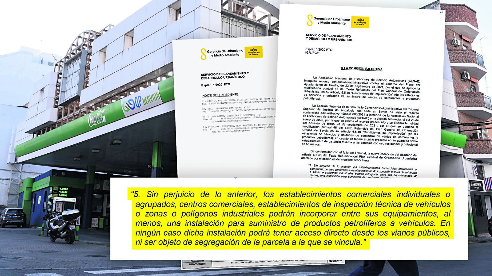 Informe de Urbanismo tras el fallo del TSJA sobre las gasolineras.