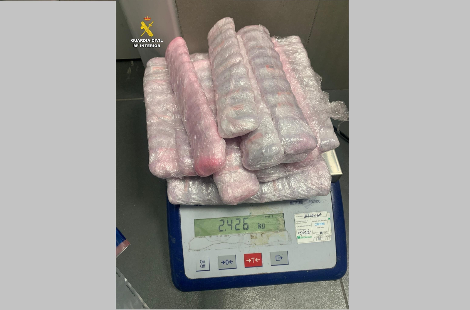 La droga intervenida.